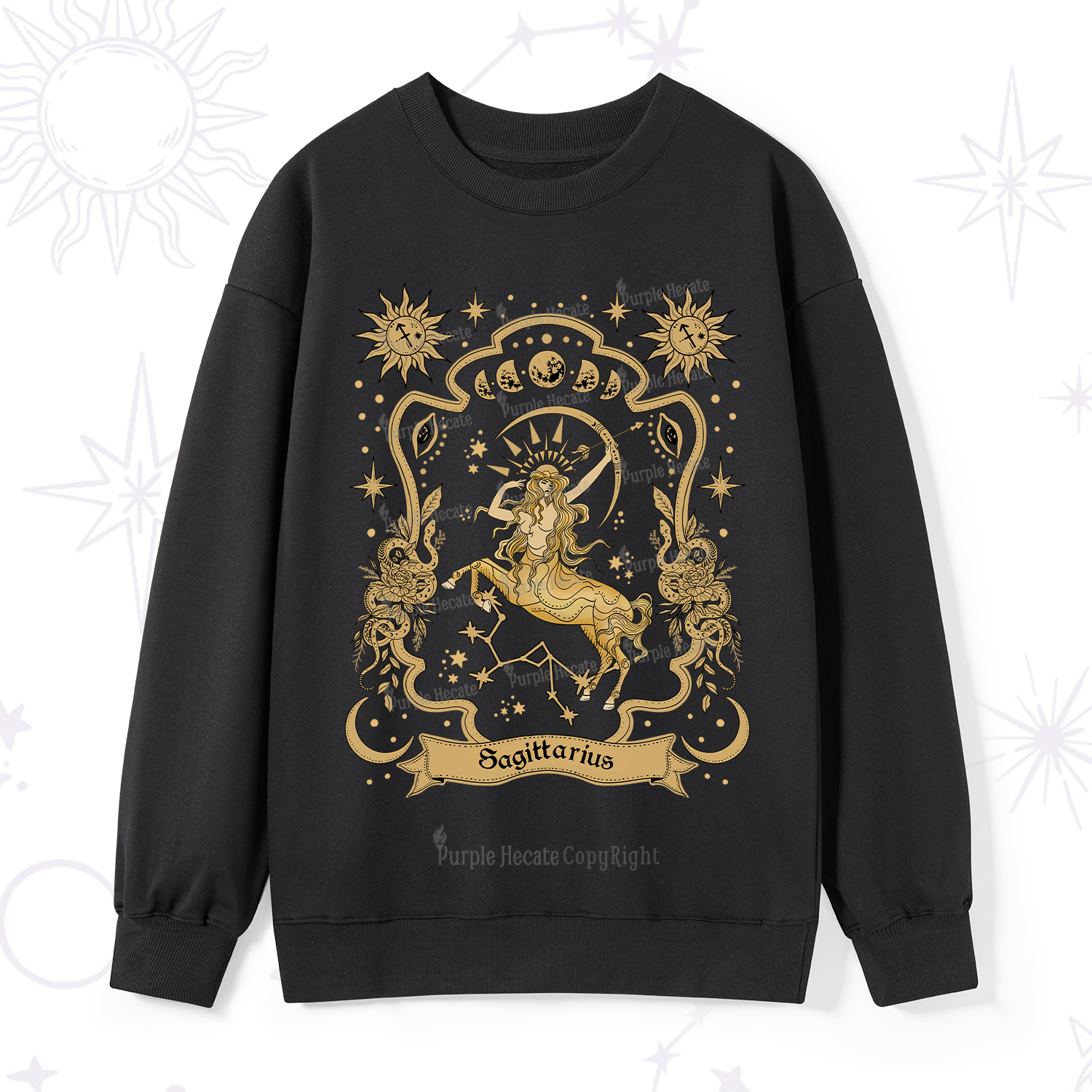 Purplehecate Sagittarius' Astral Mirage Zodiac Sweatshirt