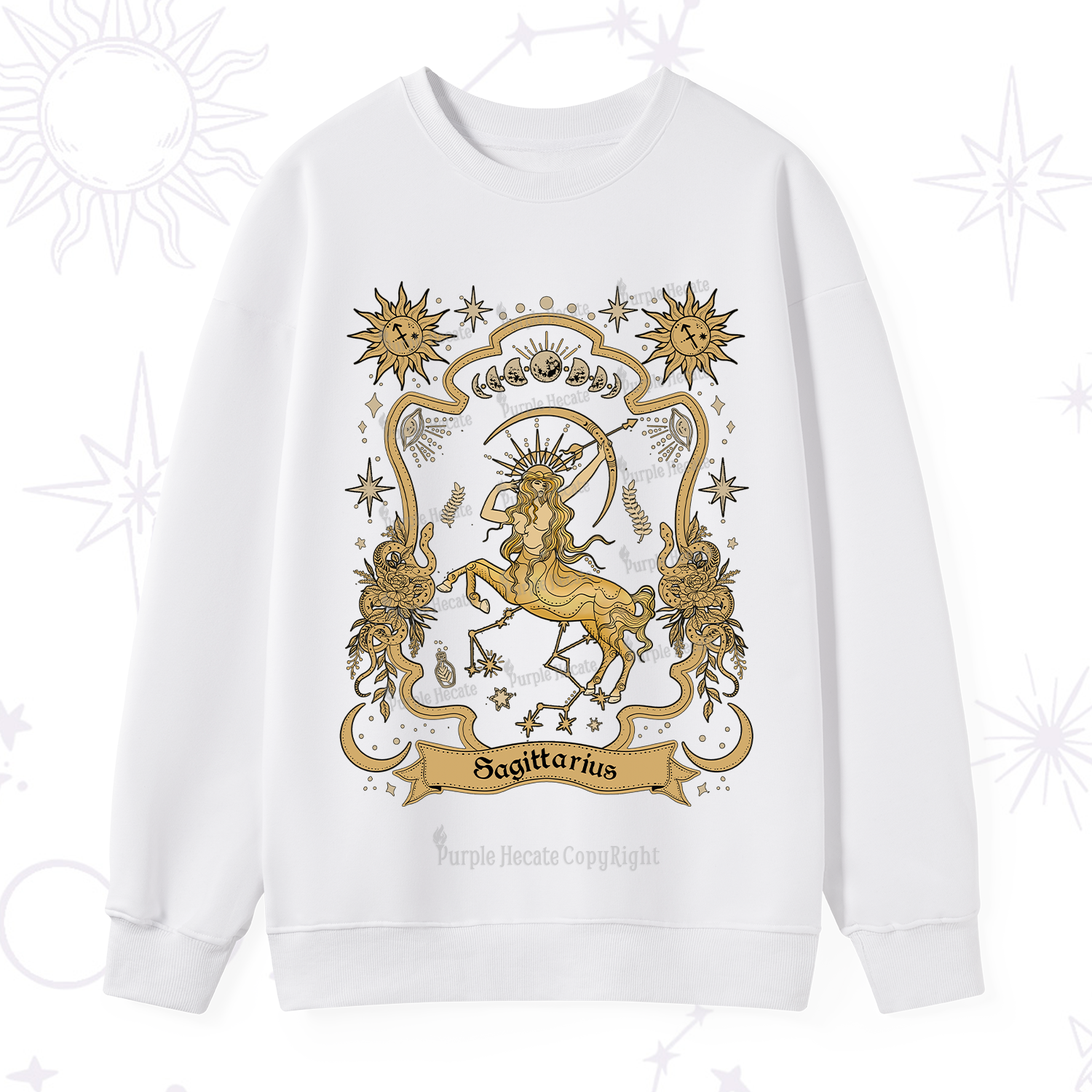 Purplehecate Sagittarius' Astral Mirage Zodiac Sweatshirt