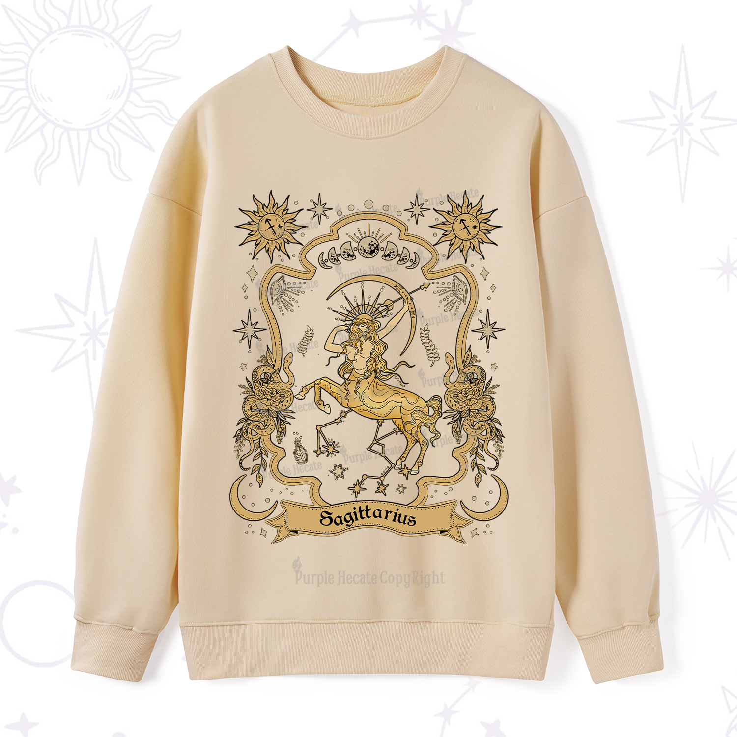 Purplehecate Sagittarius' Astral Mirage Zodiac Sweatshirt