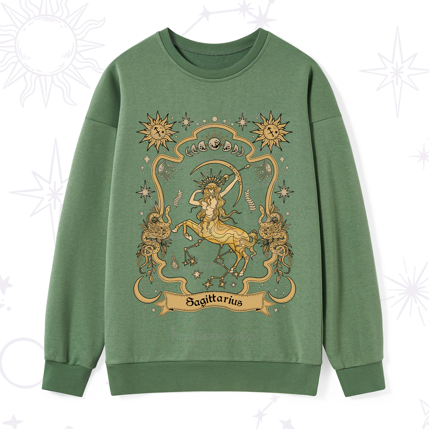 Purplehecate Sagittarius' Astral Mirage Zodiac Sweatshirt