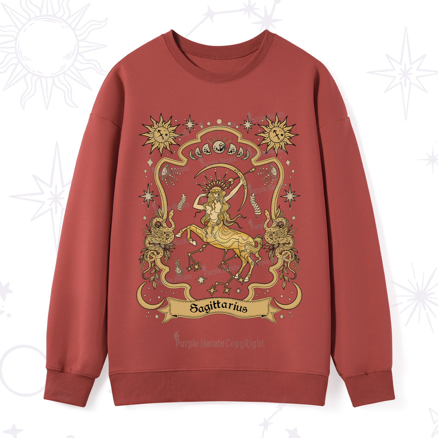 Purplehecate Sagittarius' Astral Mirage Zodiac Sweatshirt