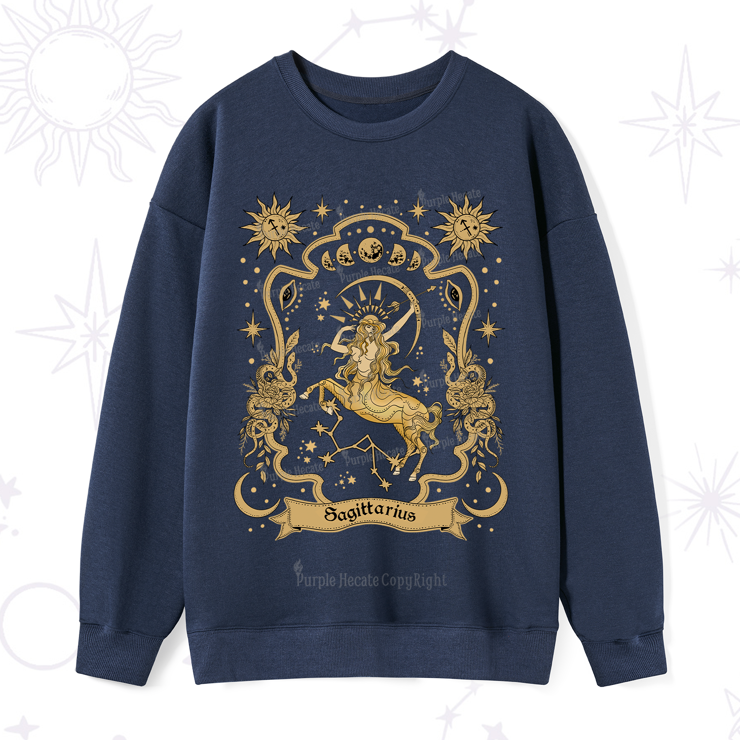 Purplehecate Sagittarius' Astral Mirage Zodiac Sweatshirt