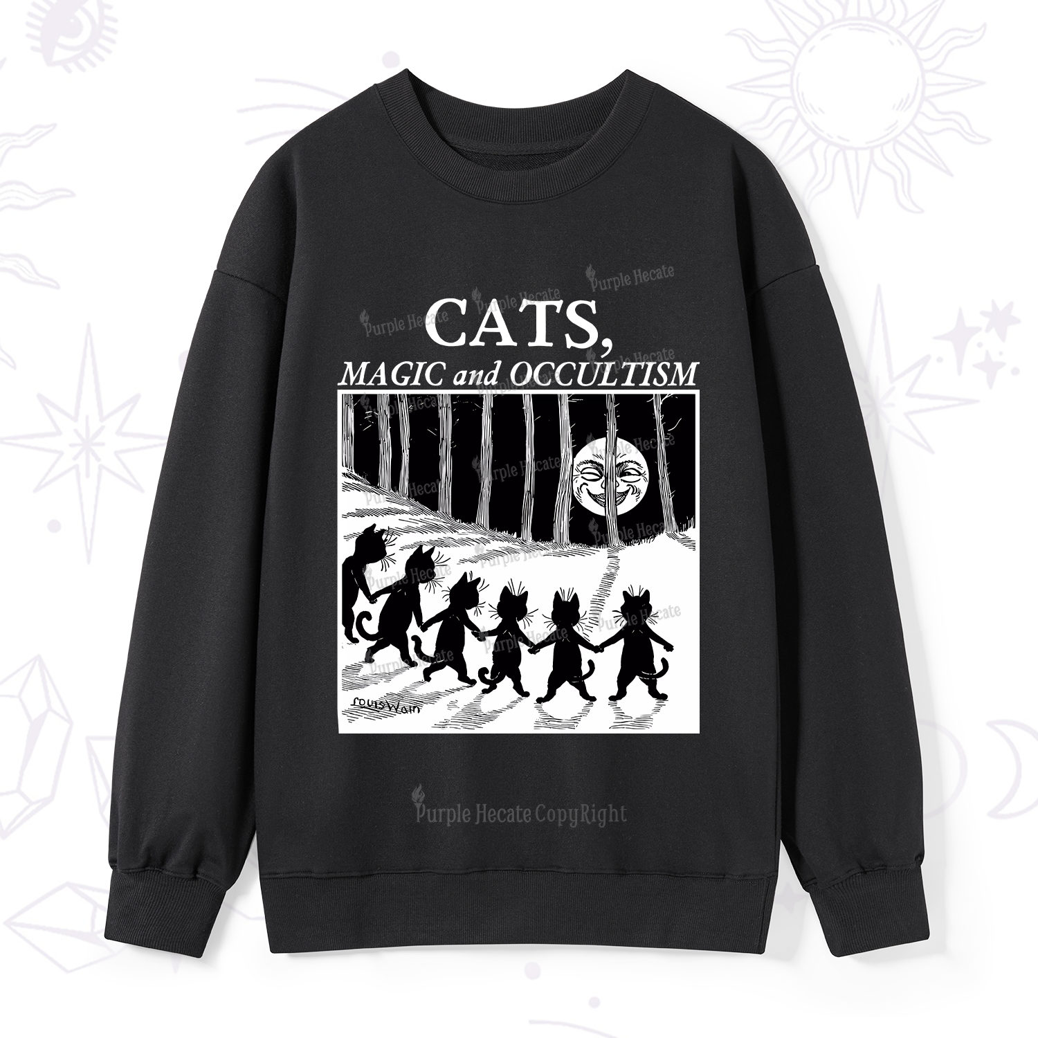 Purplehecate Cats Magic And Occultism Sweatshirt