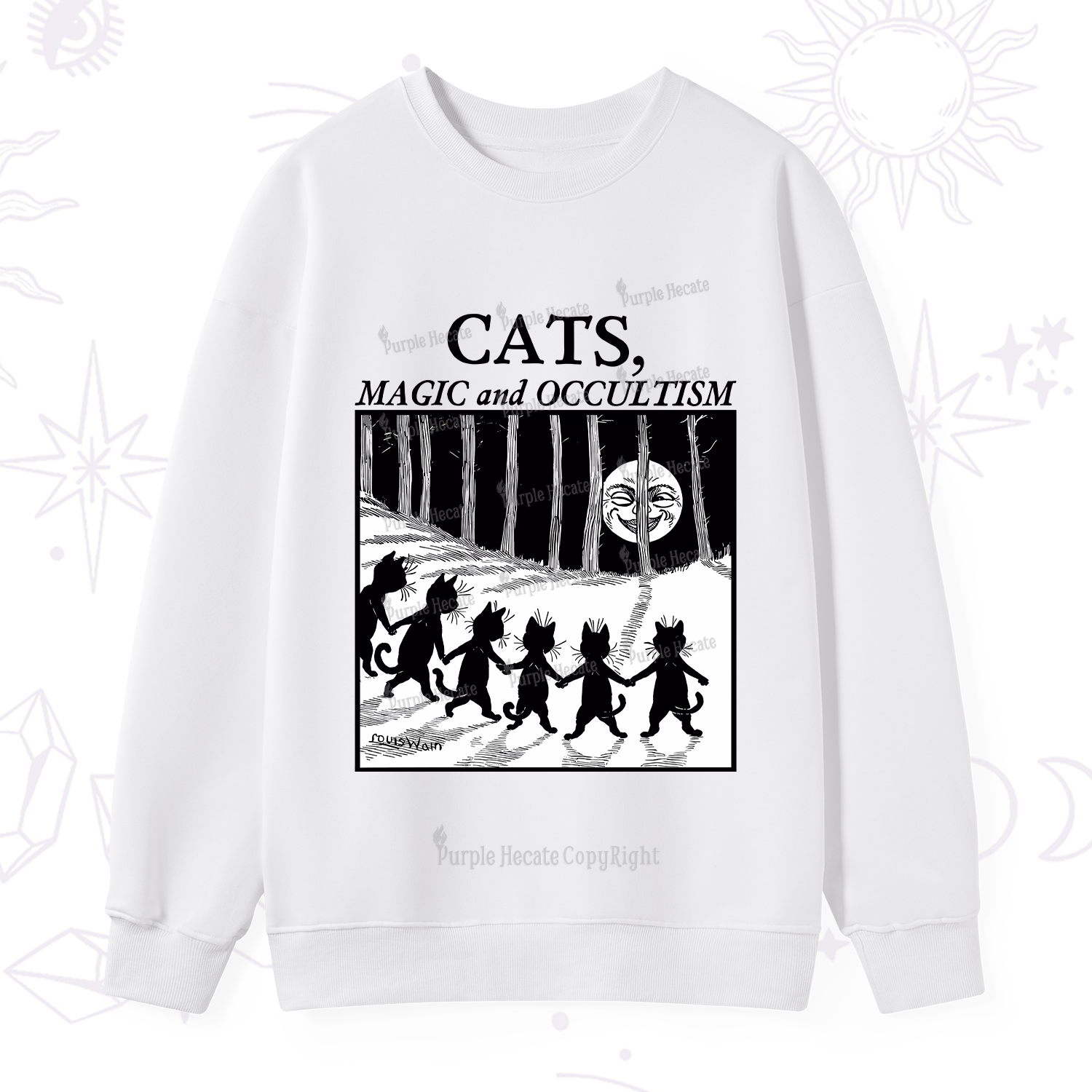 Purplehecate Cats Magic And Occultism Sweatshirt