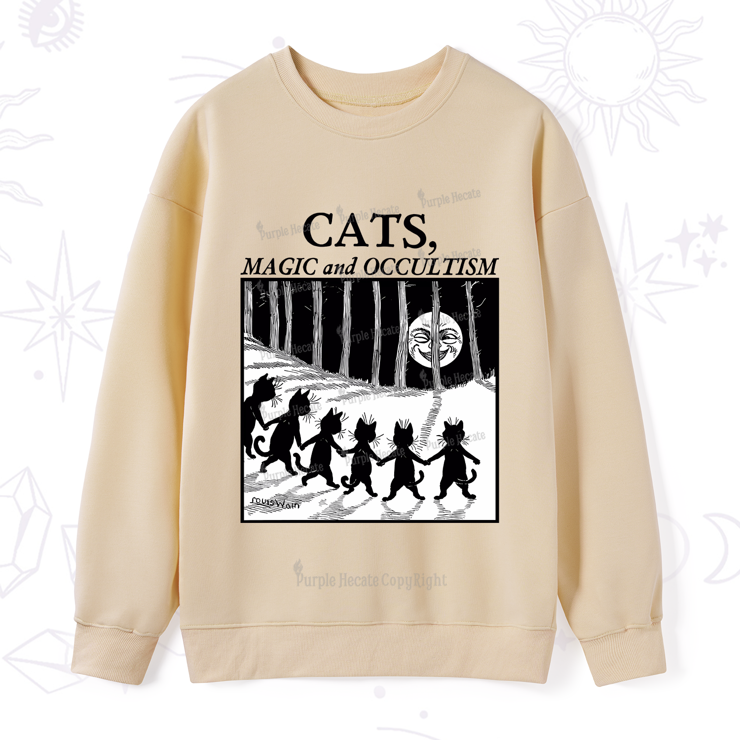 Purplehecate Cats Magic And Occultism Sweatshirt