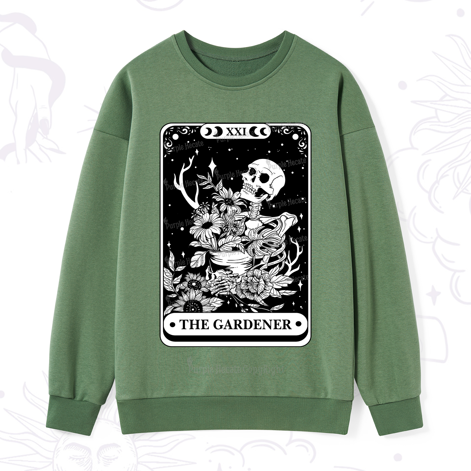 Purplehecate The Gardener Tarot Card Sweatshirt