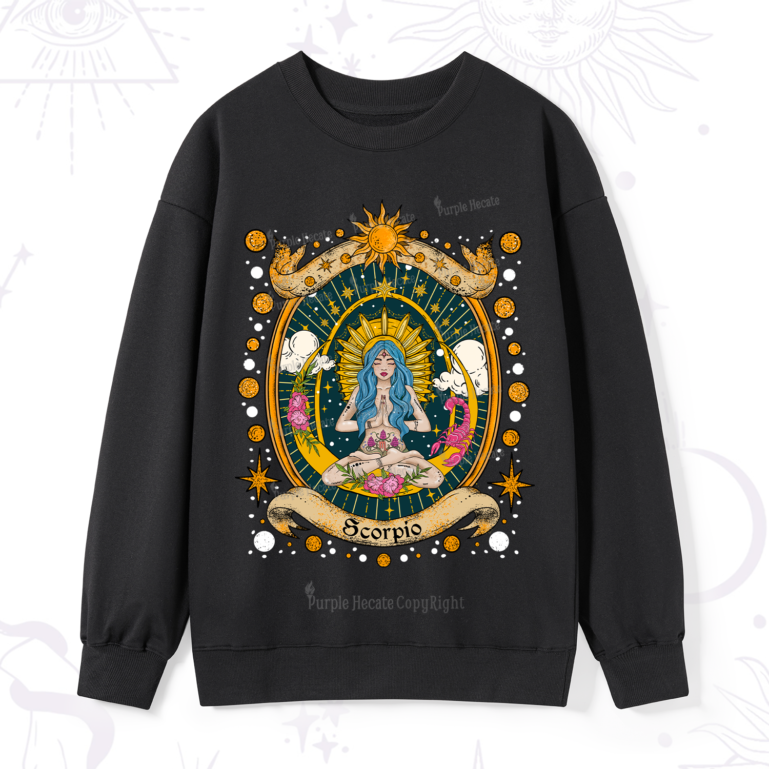 Purplehecate Scorpio Celestial Charm Zodiac Sweatshirt