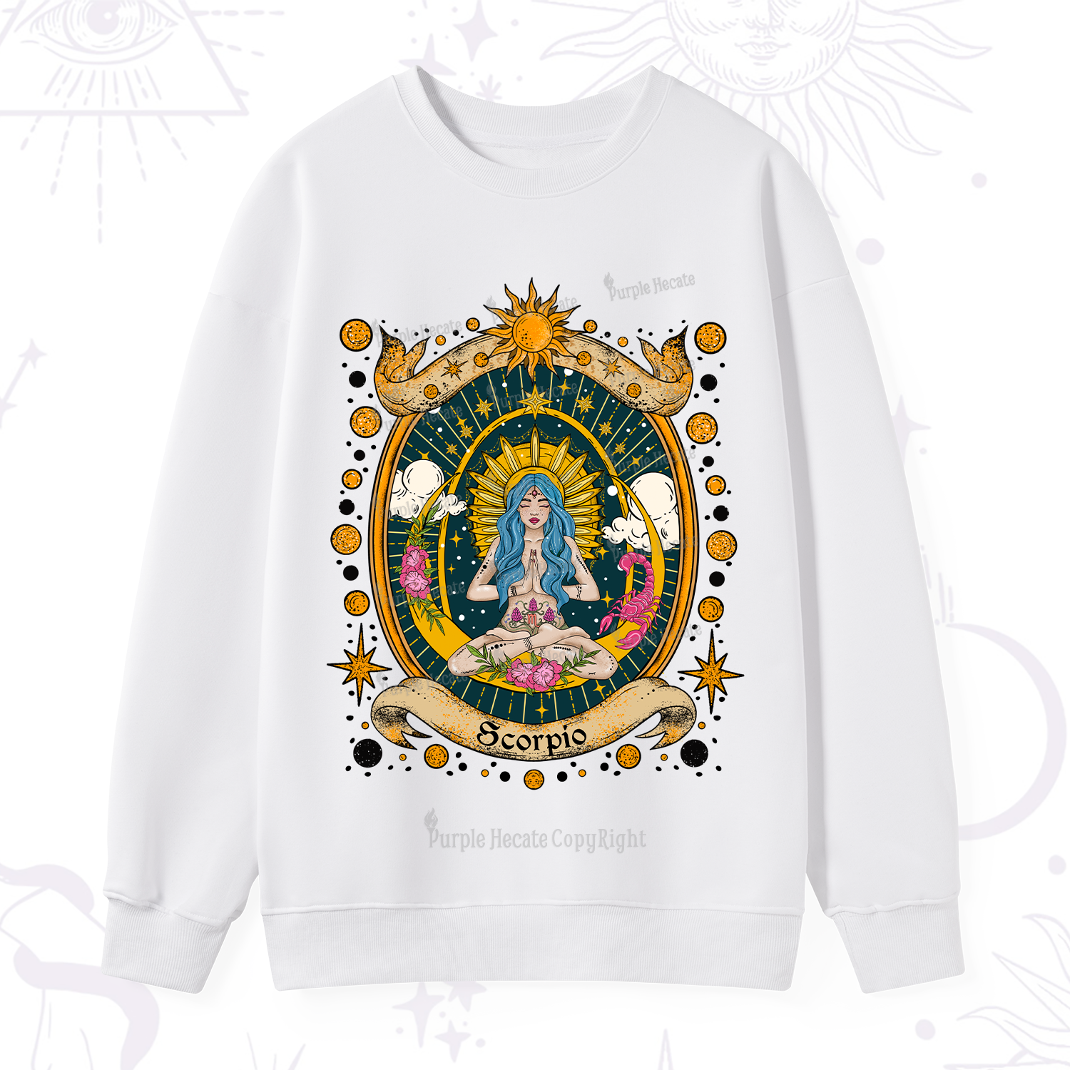 Purplehecate Scorpio Celestial Charm Zodiac Sweatshirt