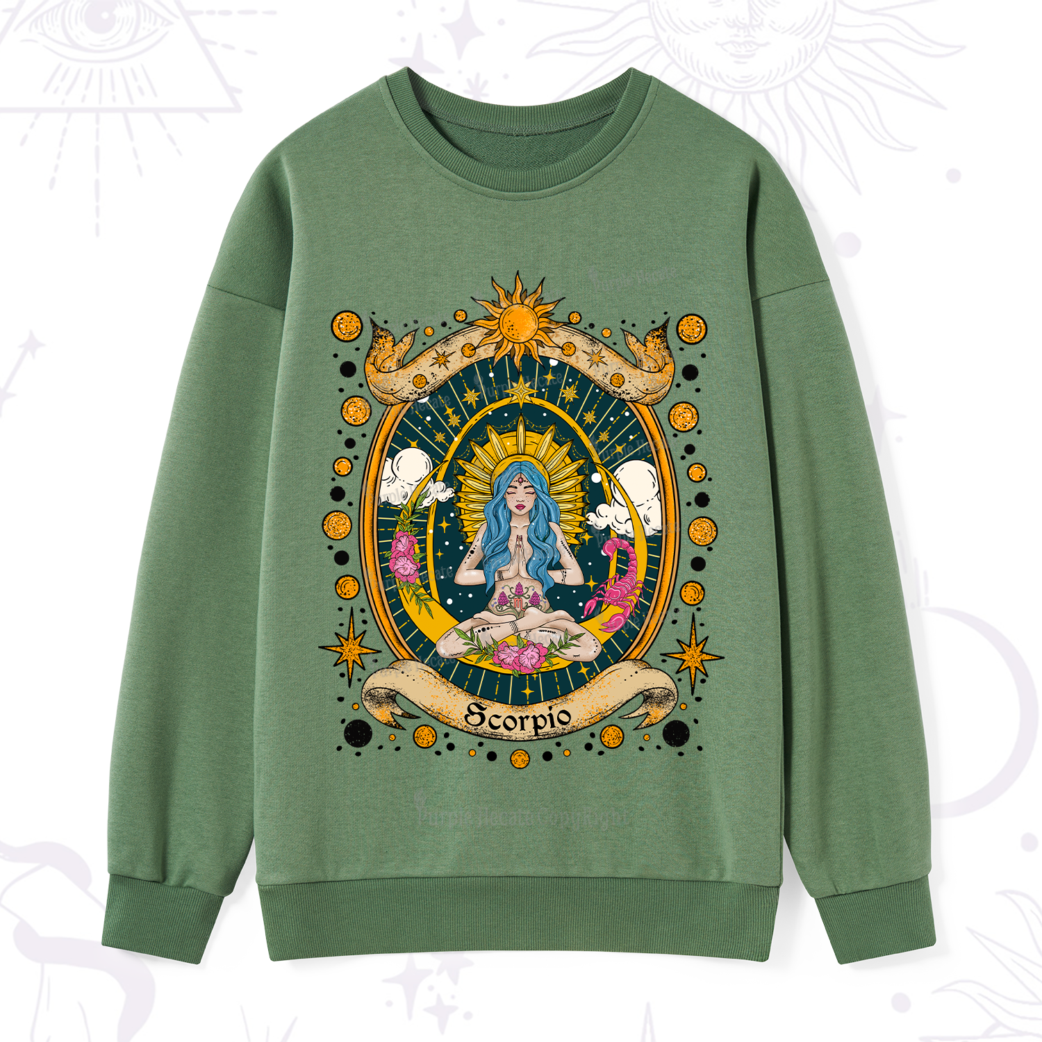 Purplehecate Scorpio Celestial Charm Zodiac Sweatshirt