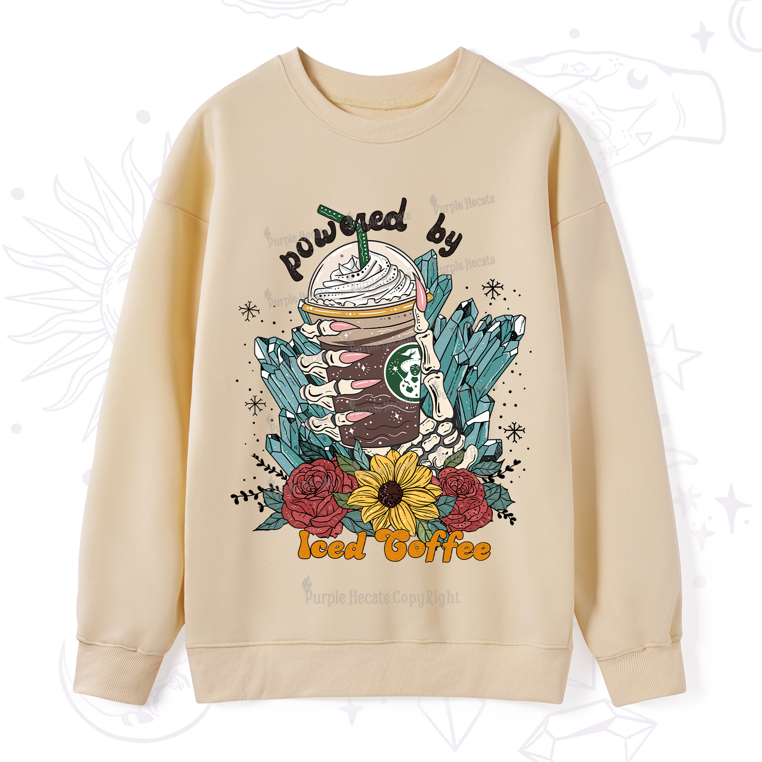 Purplehecate Powered By Ice Coffee Sweatshirt