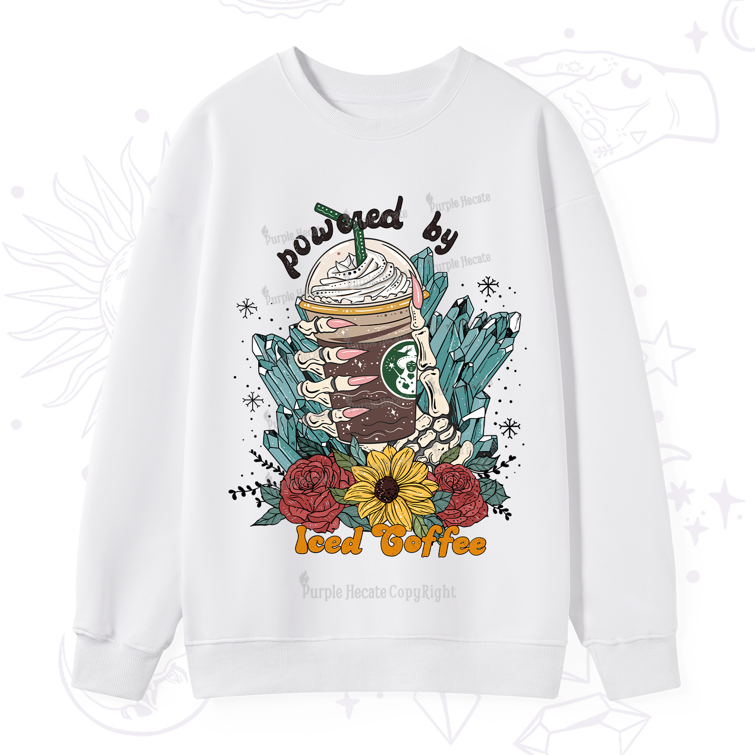 Purplehecate Powered By Ice Coffee Sweatshirt