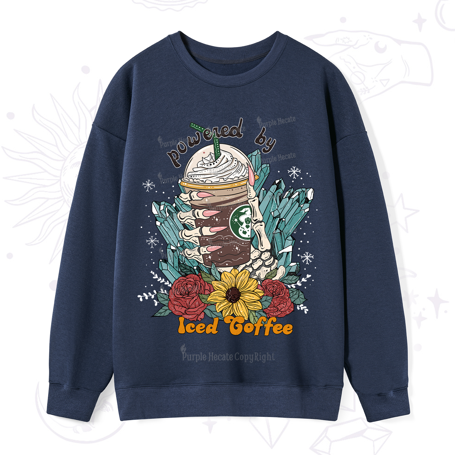 Purplehecate Powered By Ice Coffee Sweatshirt