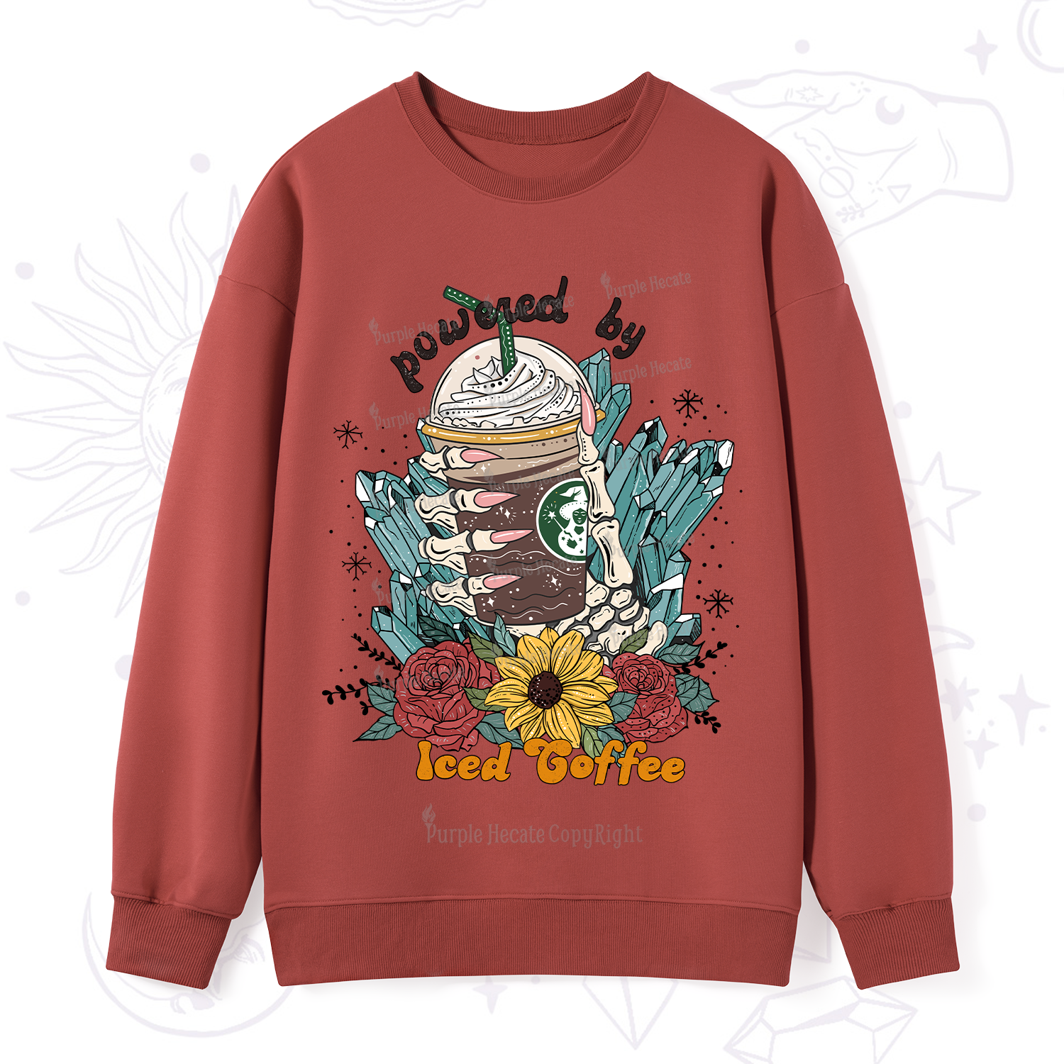 Purplehecate Powered By Ice Coffee Sweatshirt