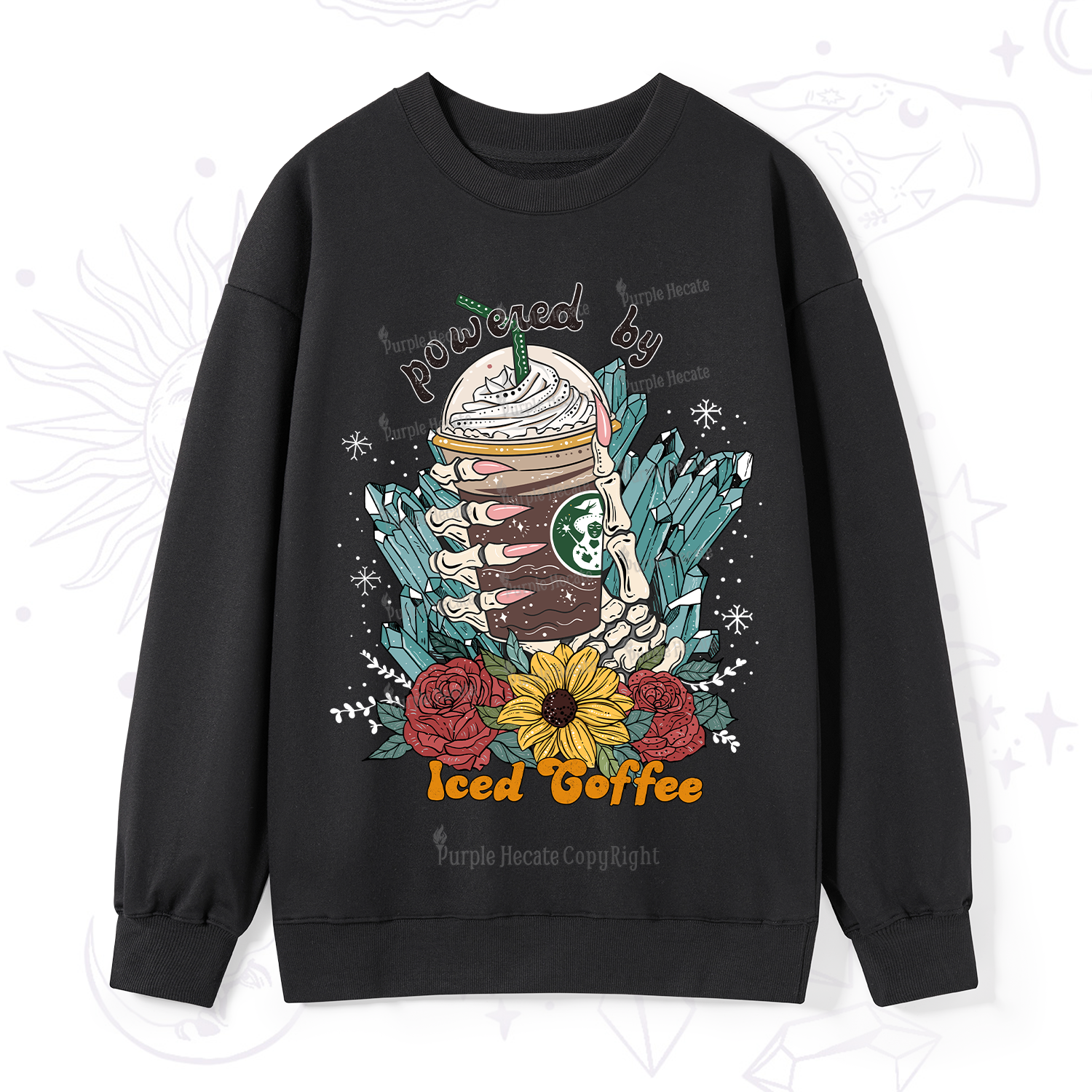 Purplehecate Powered By Ice Coffee Sweatshirt