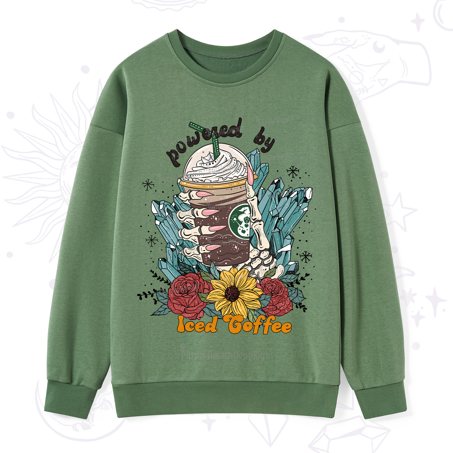 Purplehecate Powered By Ice Coffee Sweatshirt