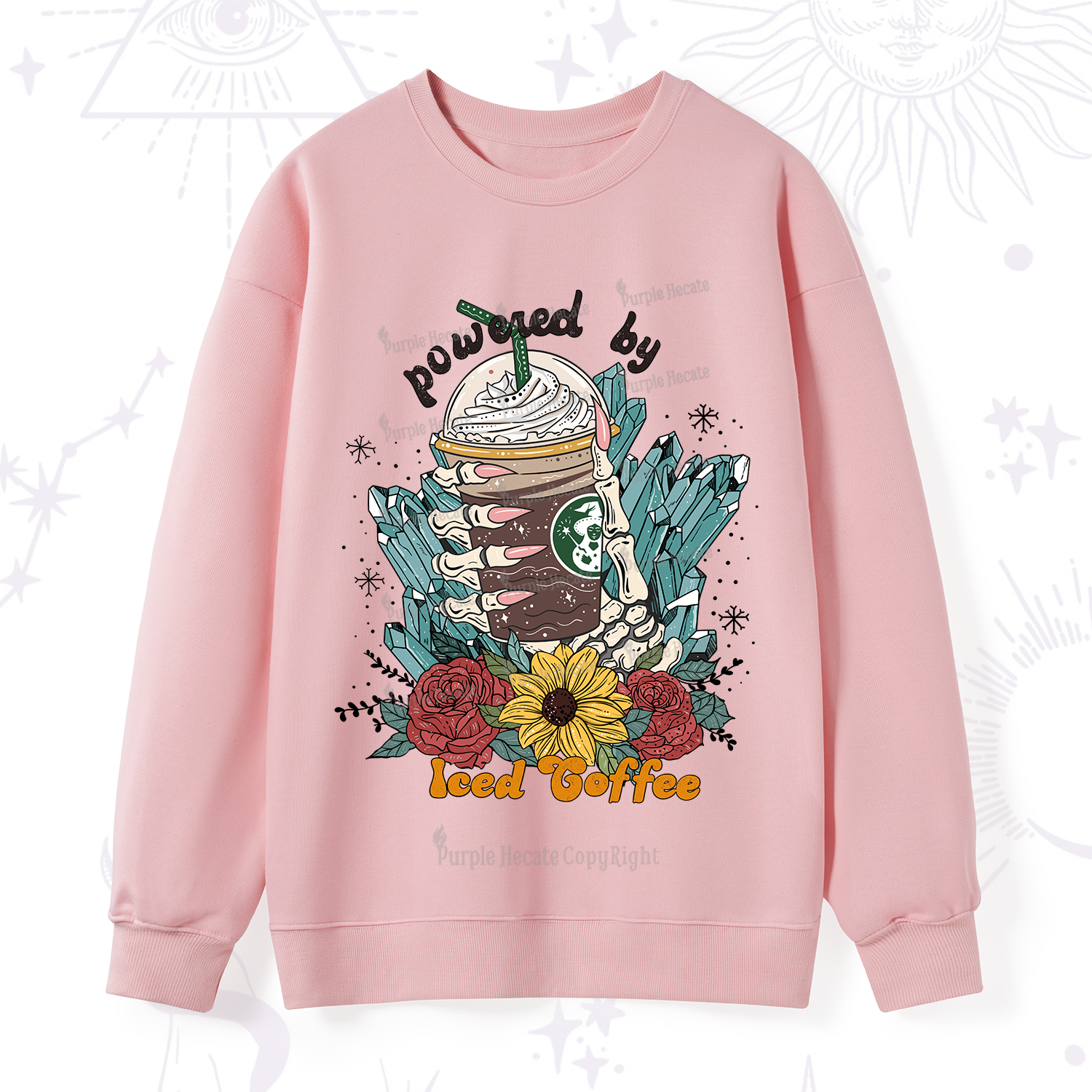 Purplehecate Powered By Ice Coffee Sweatshirt