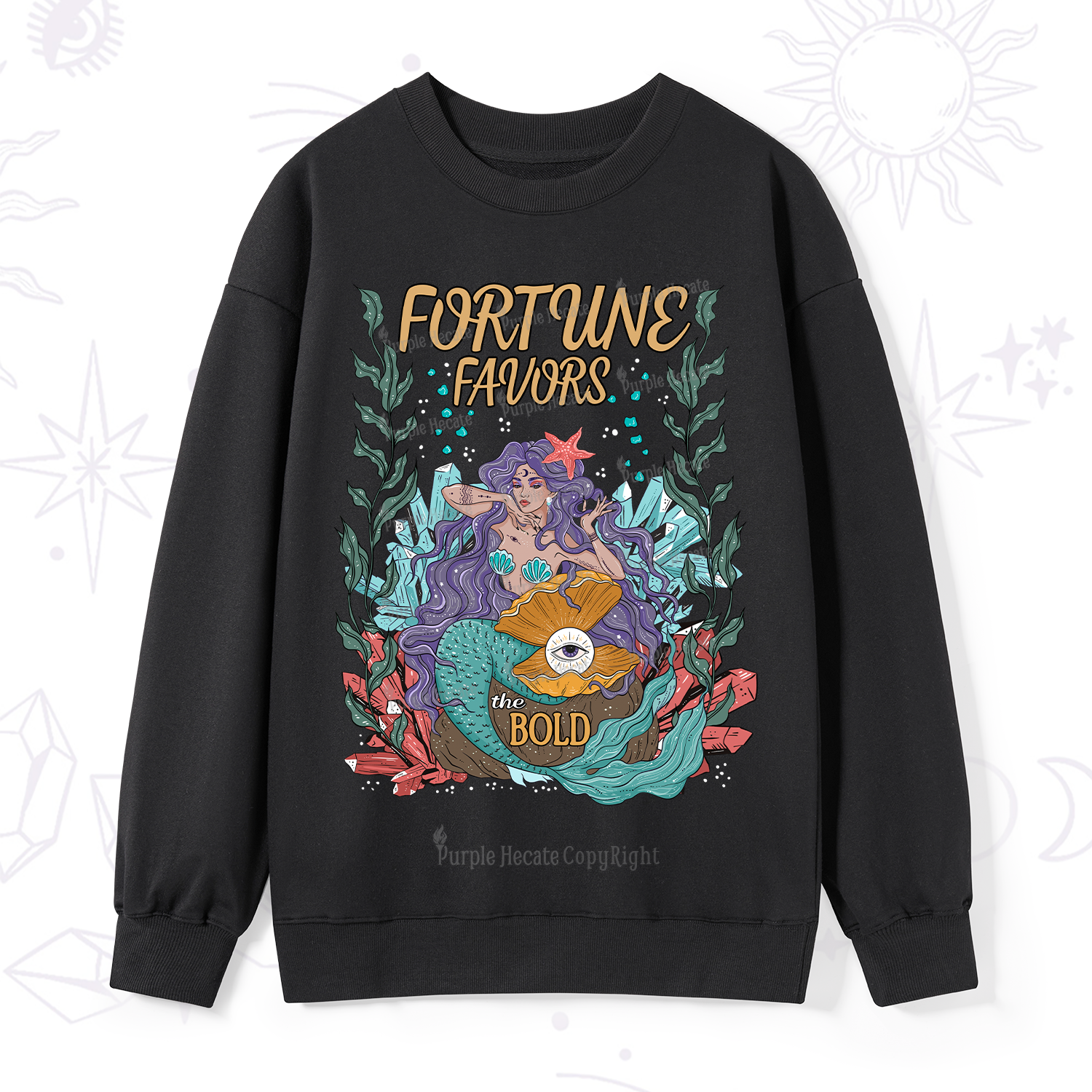 Purplehecate Fortune Favors The Bold Sweatshirt