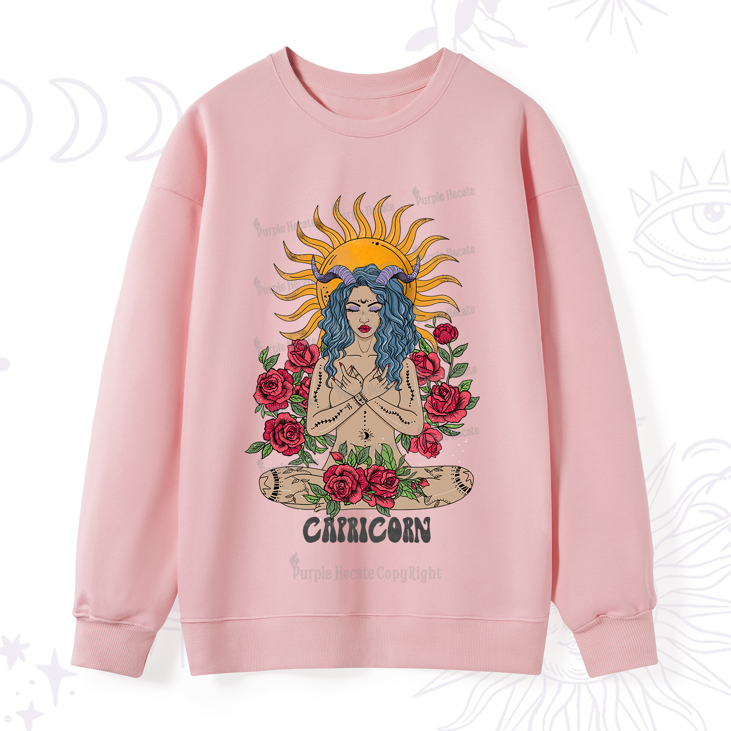 Purplehecate Sun Guardian Of Capricorn Zodiac Sweatshirt