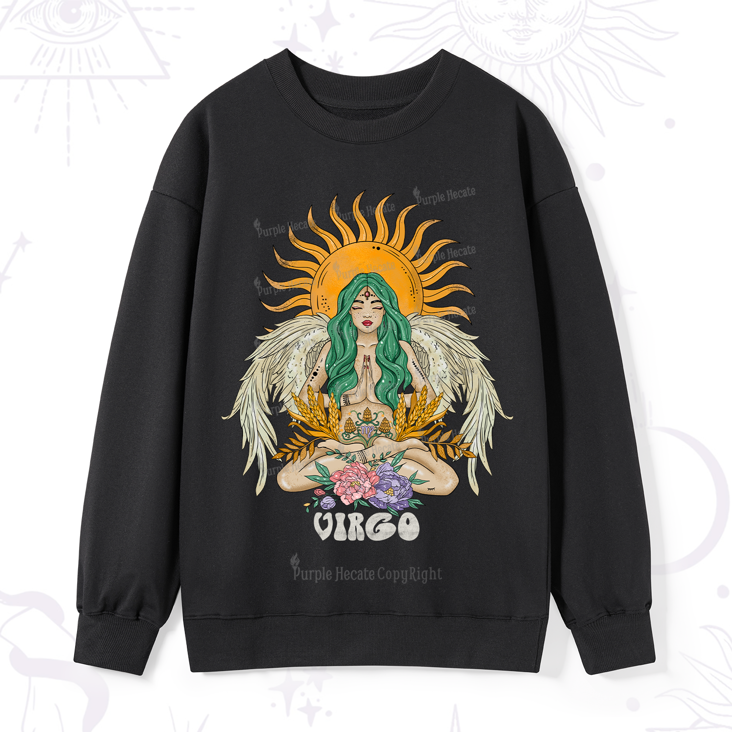 Purplehecate Sun Guardian Of Virgo Zodiac Sweatshirt
