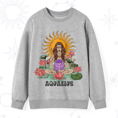 Purplehecate Sun Guardian Of Aquarius Zodiac Sweatshirt