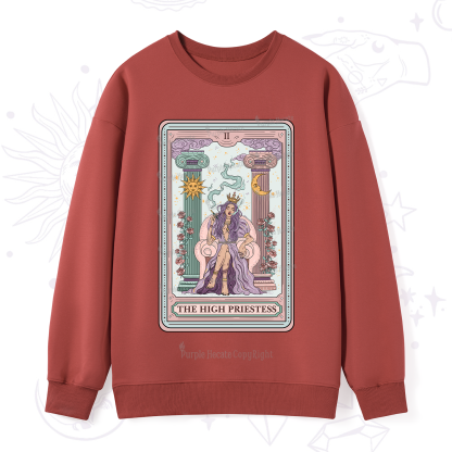 Purplehecate The High Priestess Tarot Card Sweatshirt