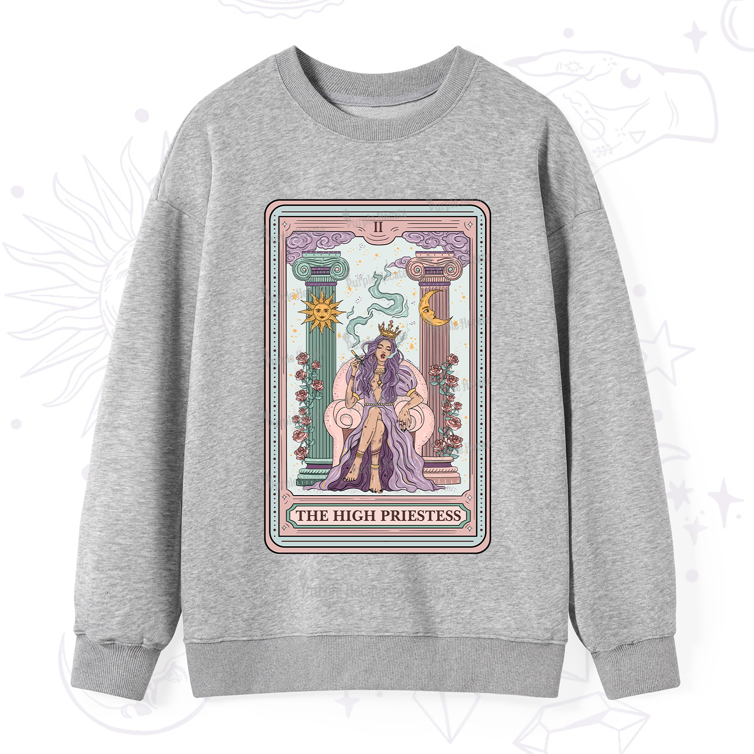 Purplehecate The High Priestess Tarot Card Sweatshirt