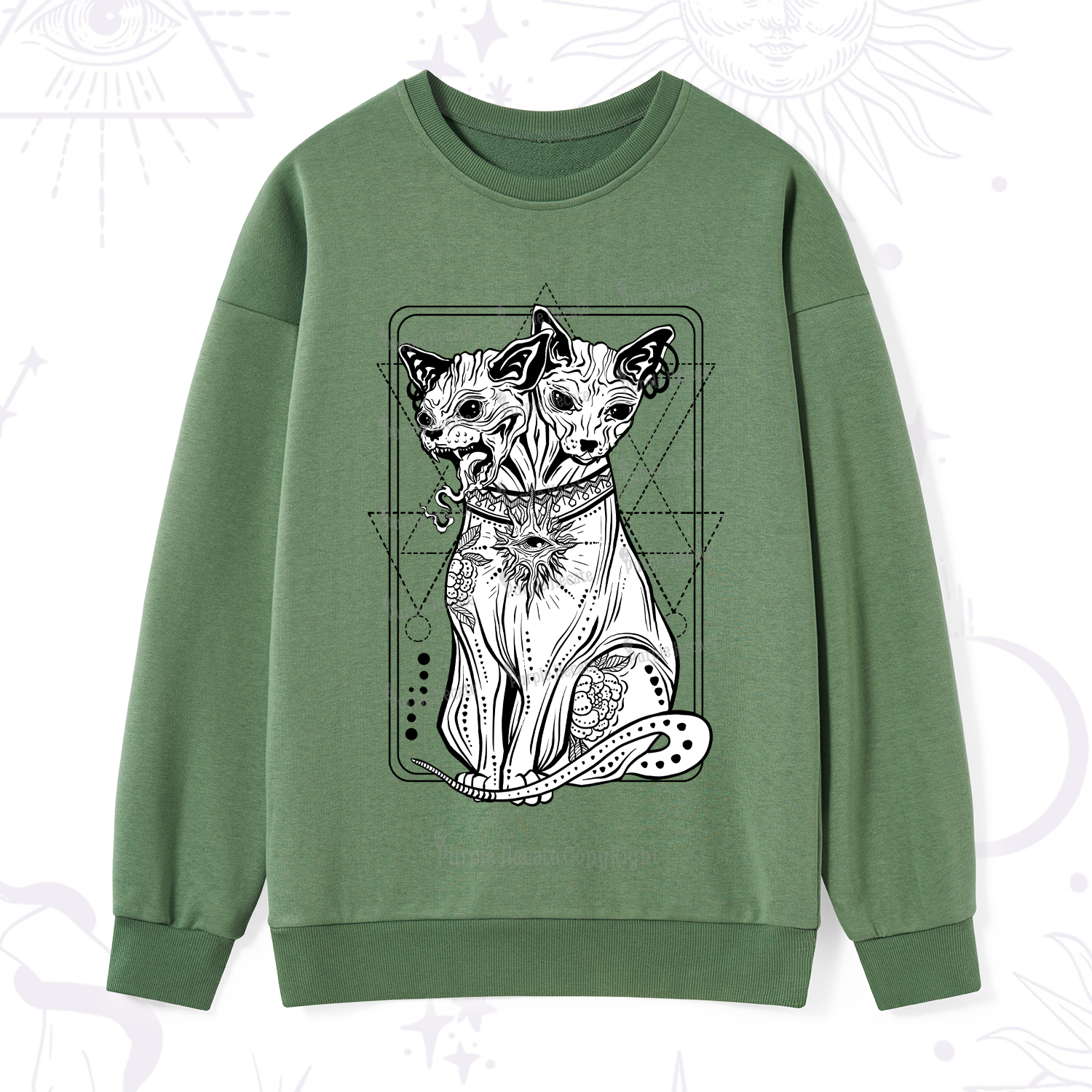 Purplehecate The Cat Goddess Bastet Sweatshirt