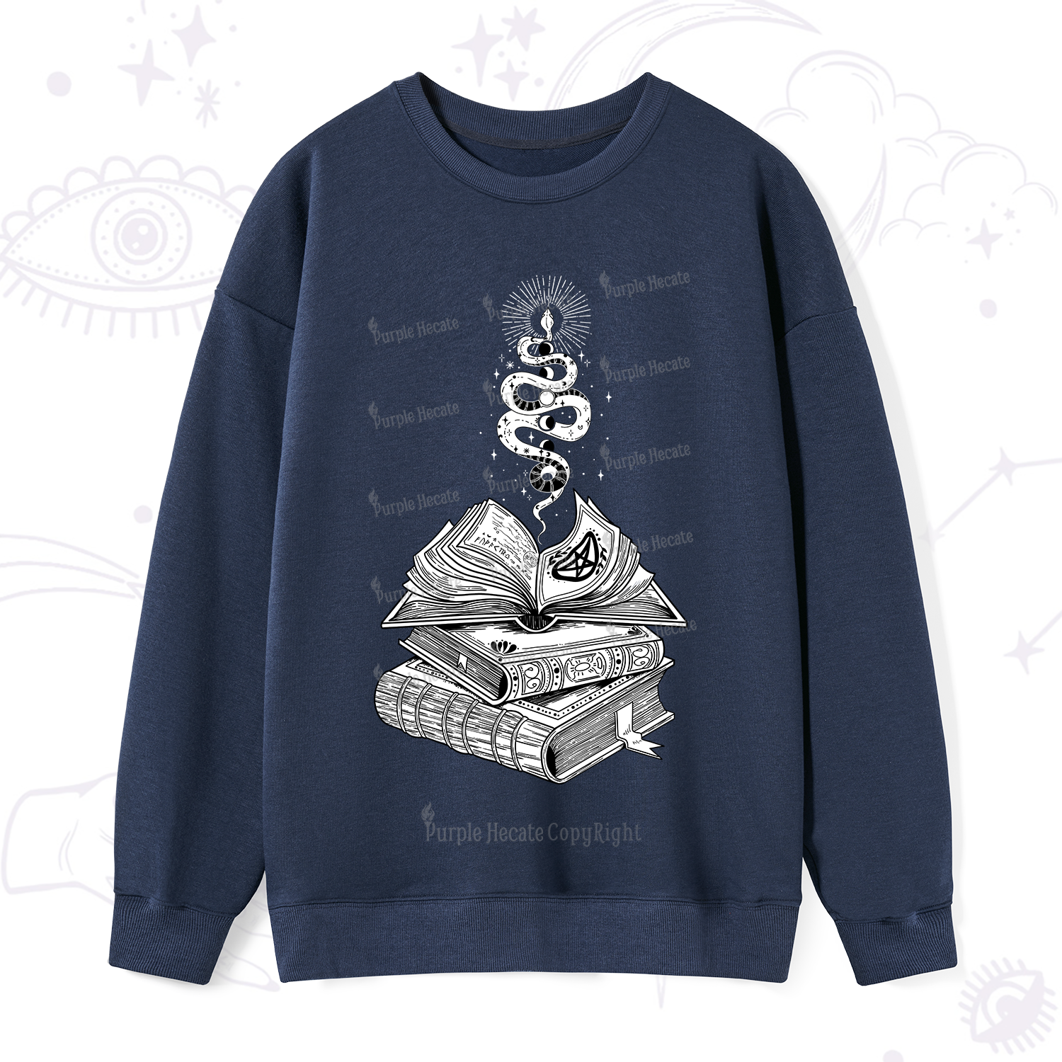 Purplehecate Spellbook And Guardian Serpent Sweatshirt