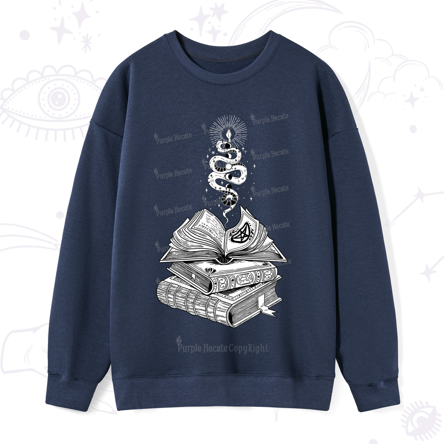 Purplehecate Spellbook And Guardian Serpent Sweatshirt