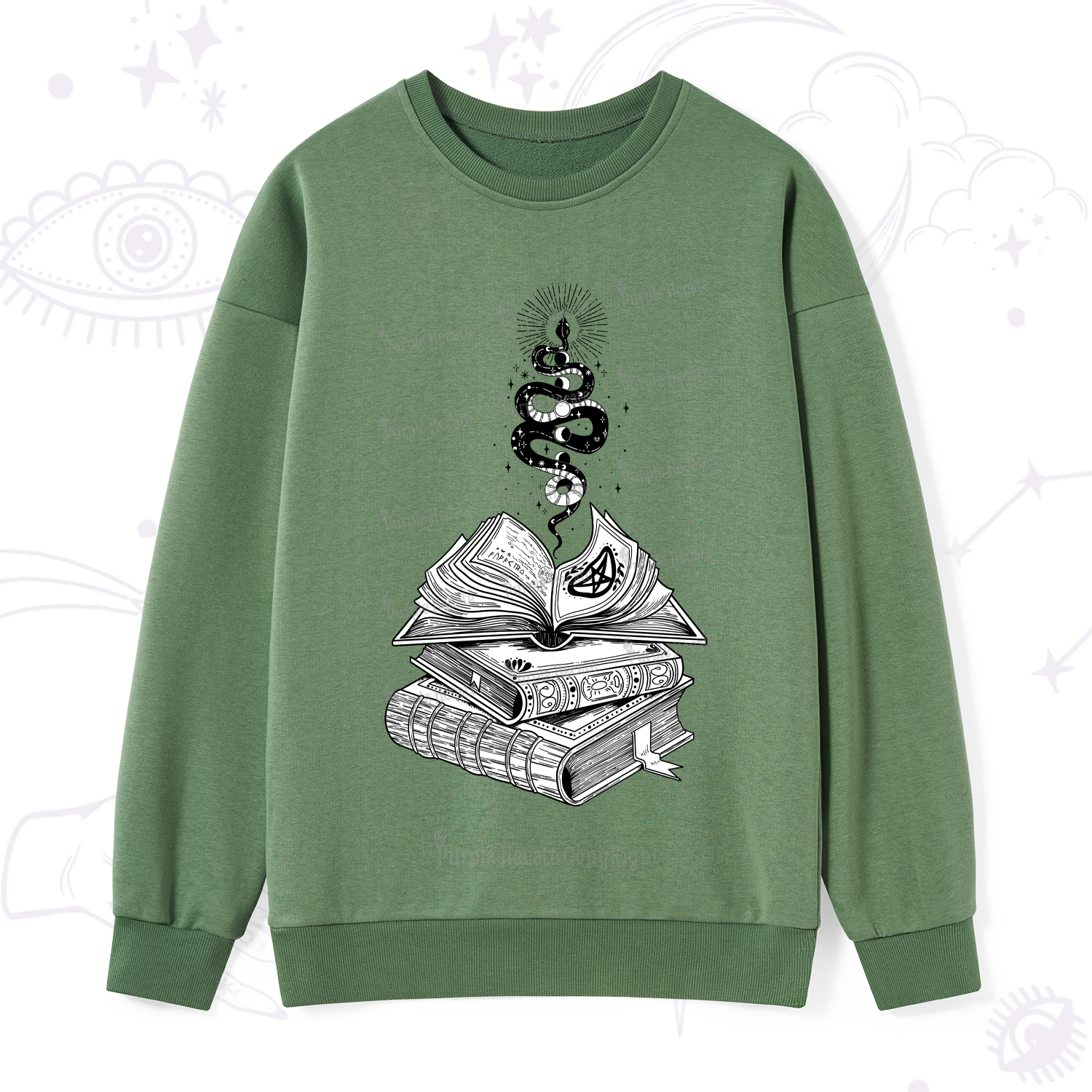Purplehecate Spellbook And Guardian Serpent Sweatshirt