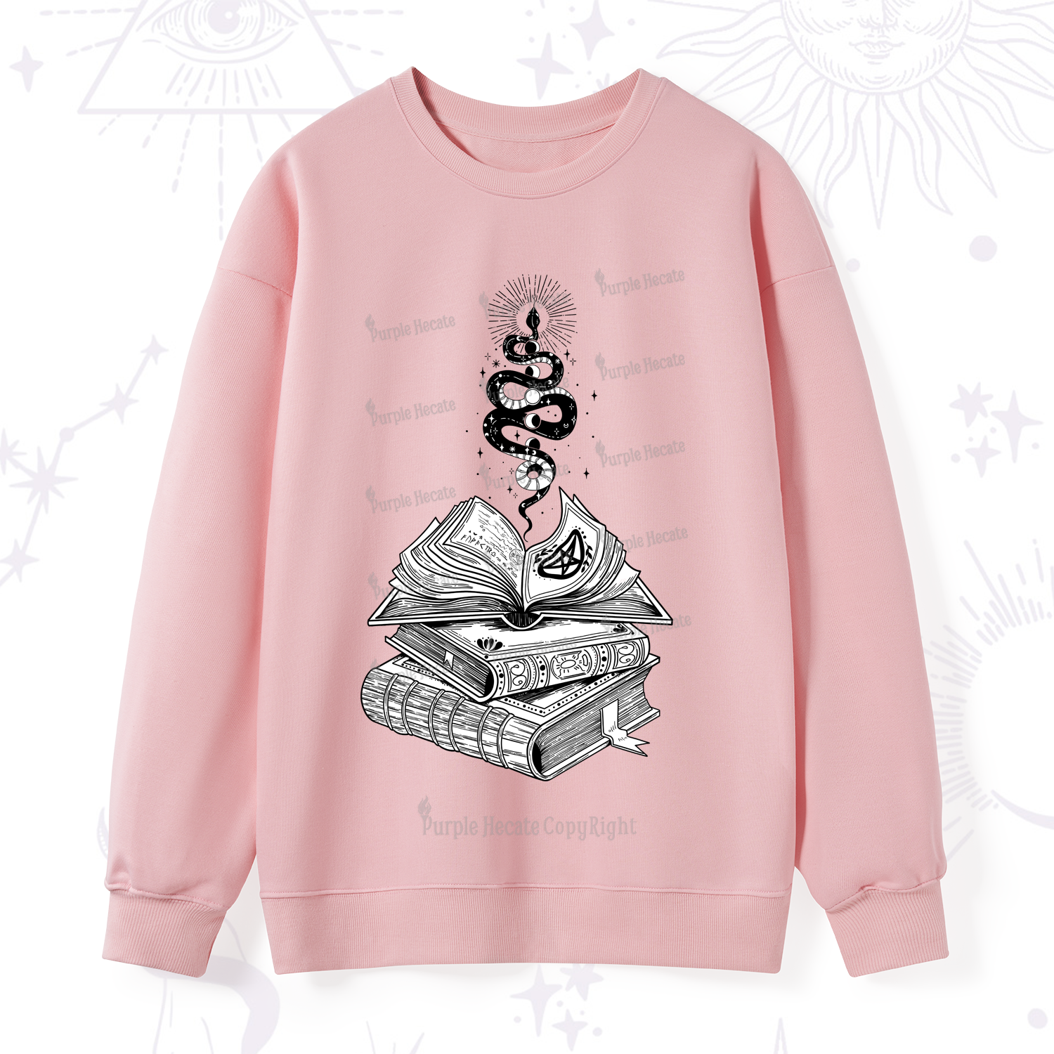 Purplehecate Spellbook And Guardian Serpent Sweatshirt