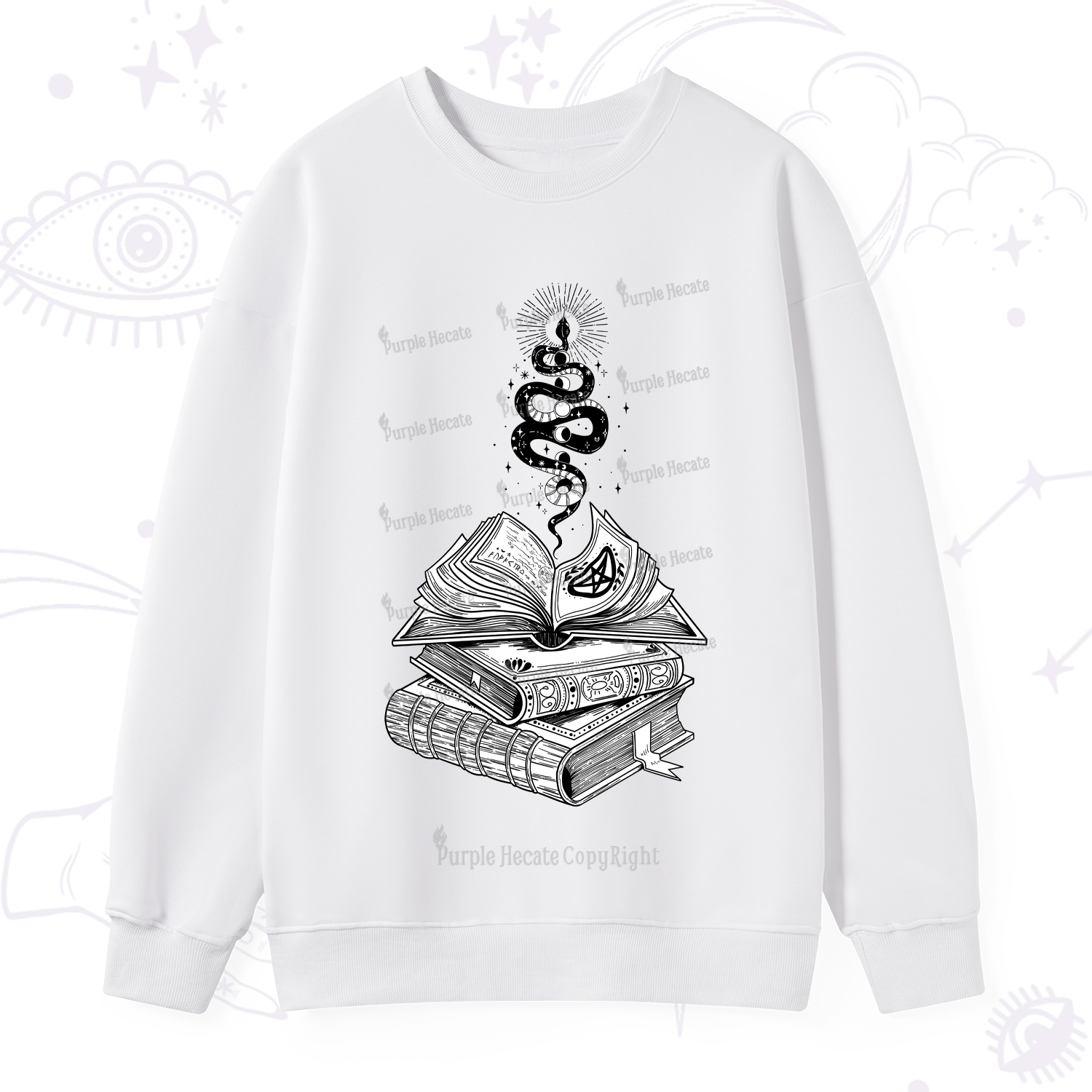 Purplehecate Spellbook And Guardian Serpent Sweatshirt