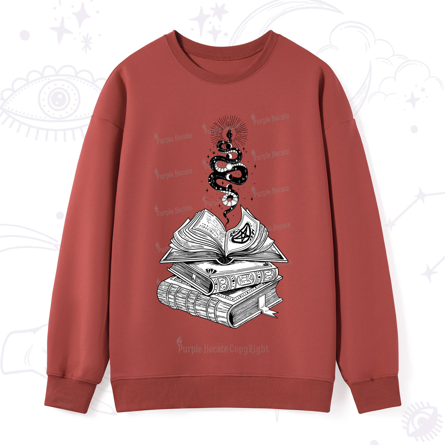 Purplehecate Spellbook And Guardian Serpent Sweatshirt