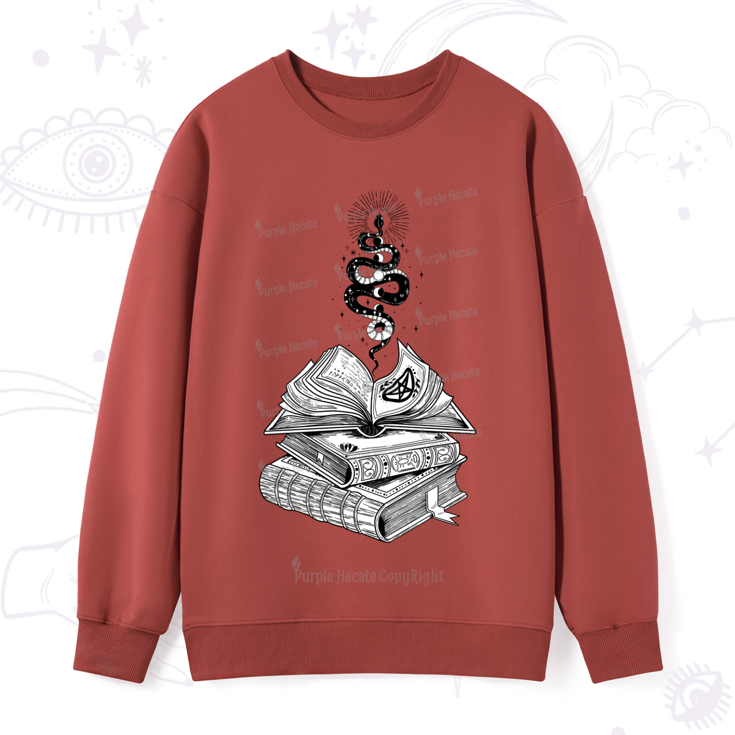 Purplehecate Spellbook And Guardian Serpent Sweatshirt