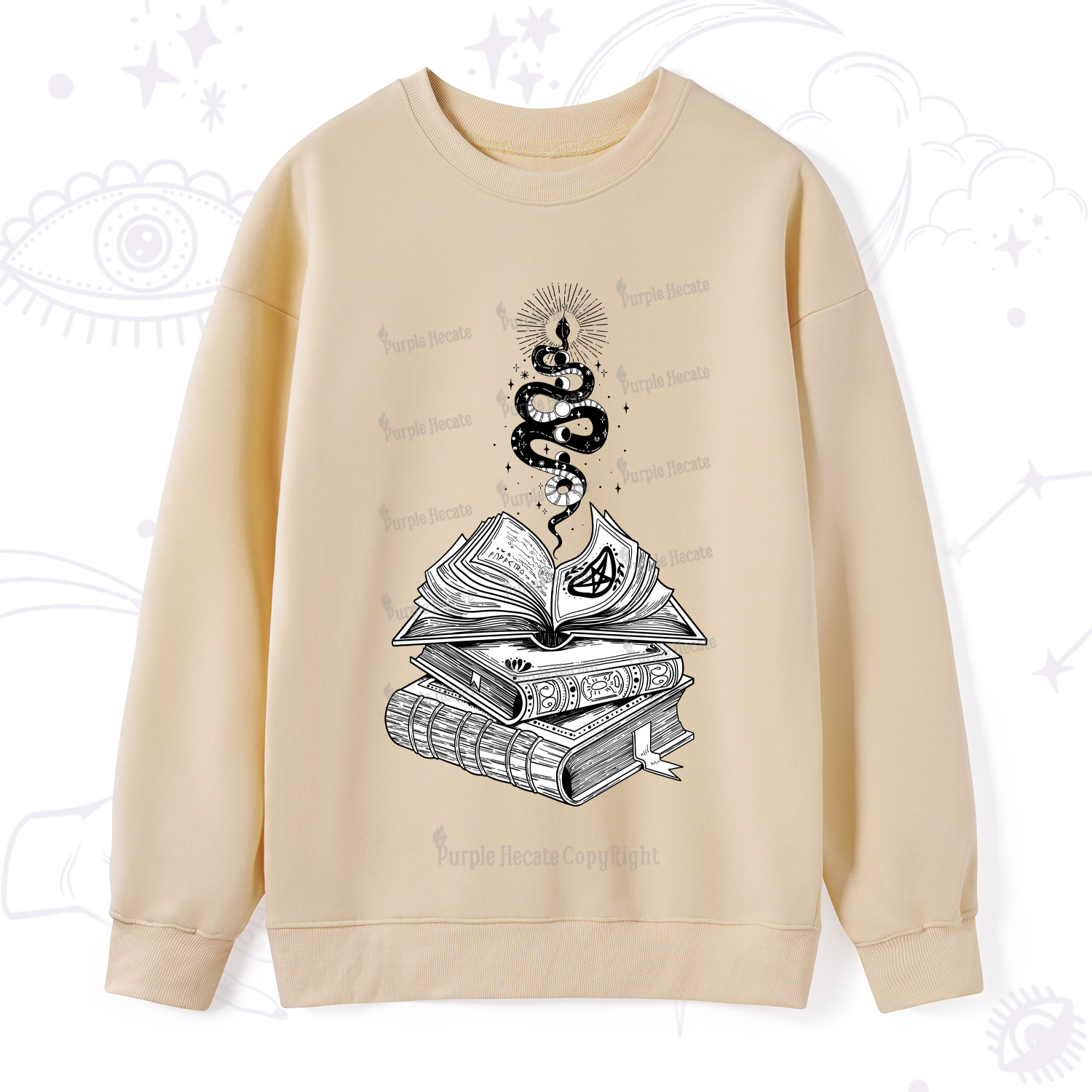 Purplehecate Spellbook And Guardian Serpent Sweatshirt