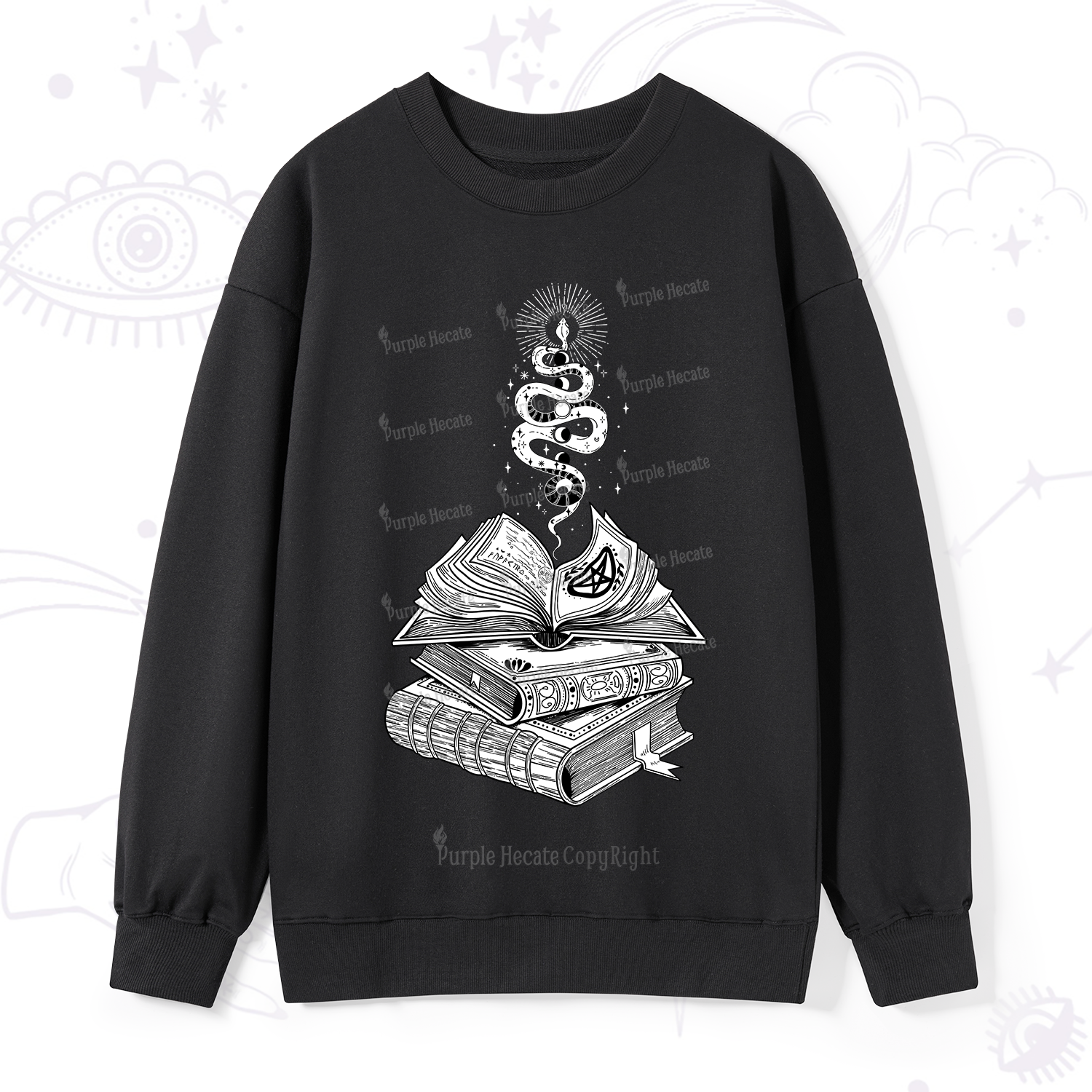 Purplehecate Spellbook And Guardian Serpent Sweatshirt