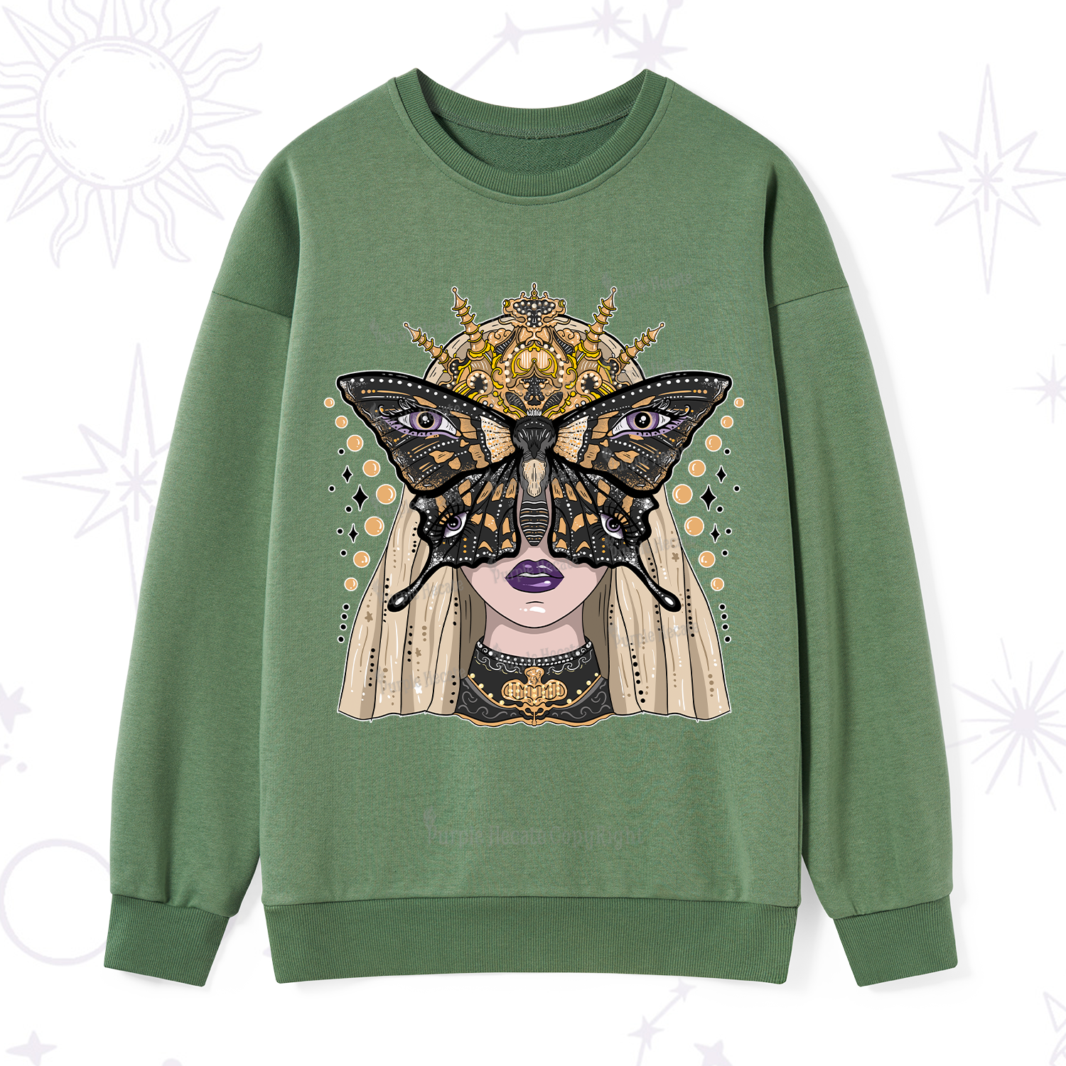 Purplehecate Butterfly Witchy Sweatshirt