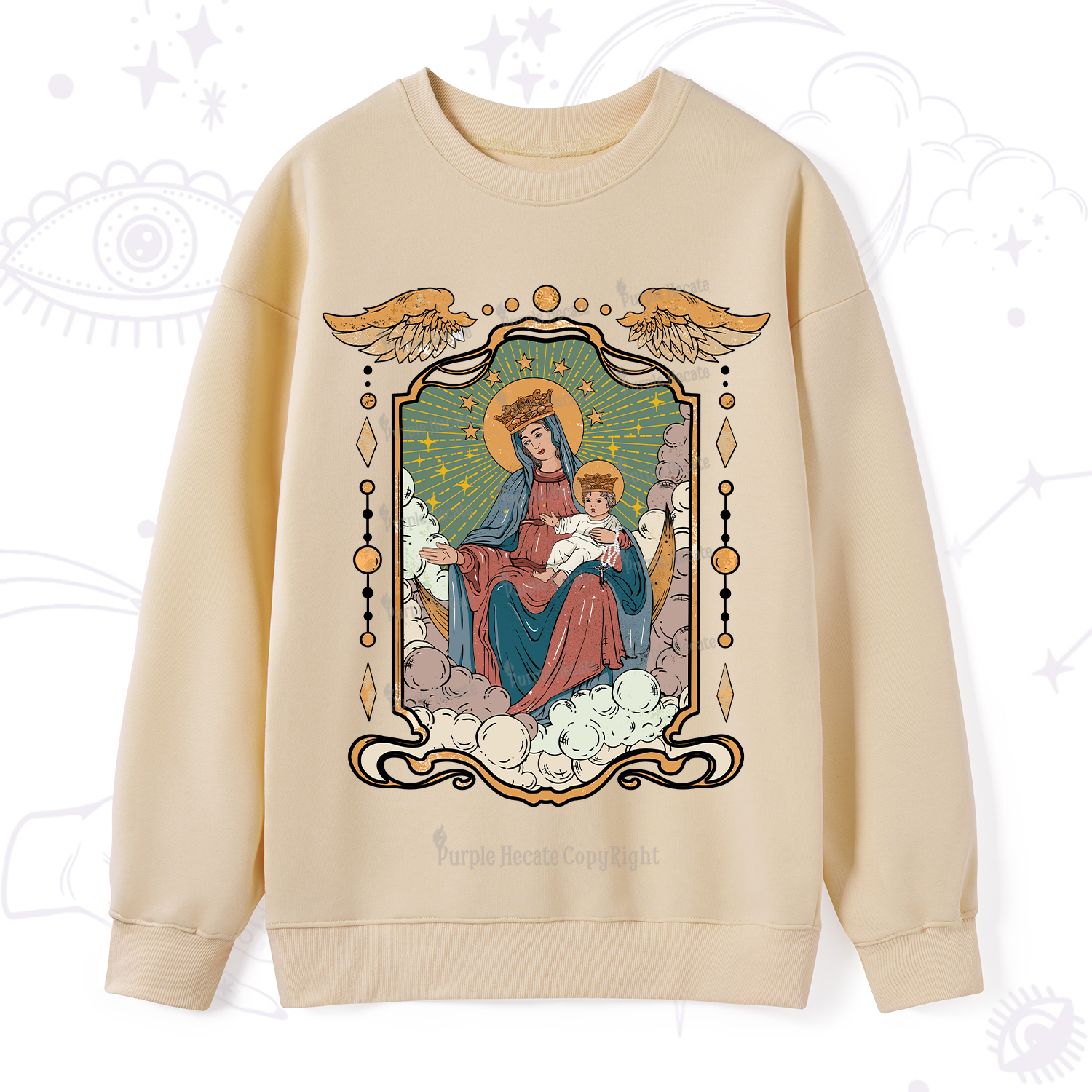 Purplehecate The Lady Of the Rosary Sweatshirt