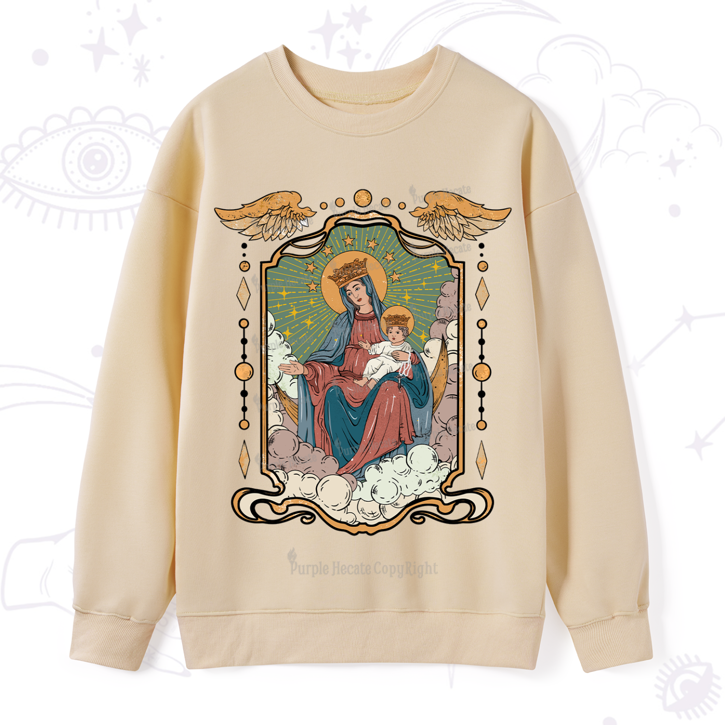 Purplehecate The Lady Of the Rosary Sweatshirt