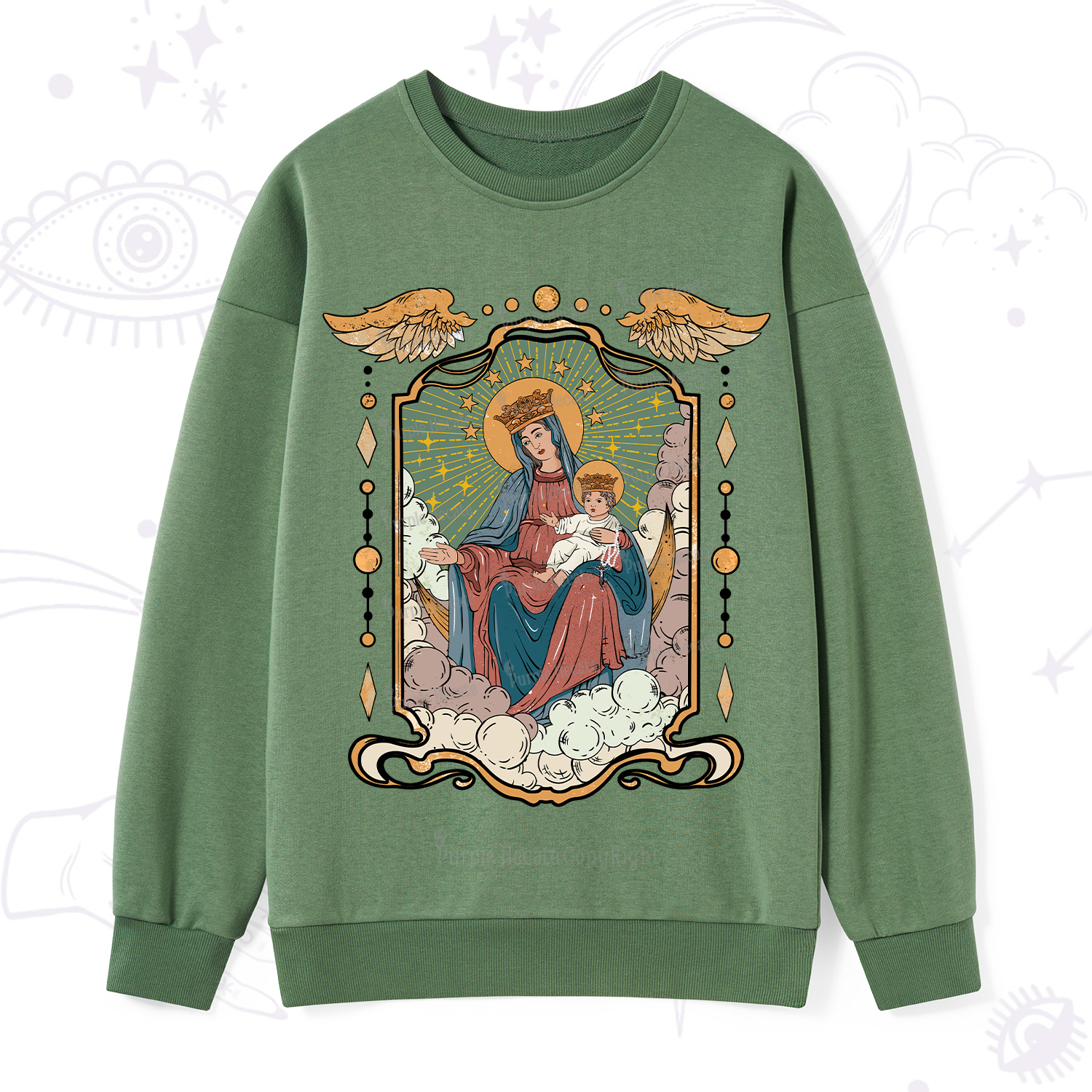 Purplehecate The Lady Of the Rosary Sweatshirt