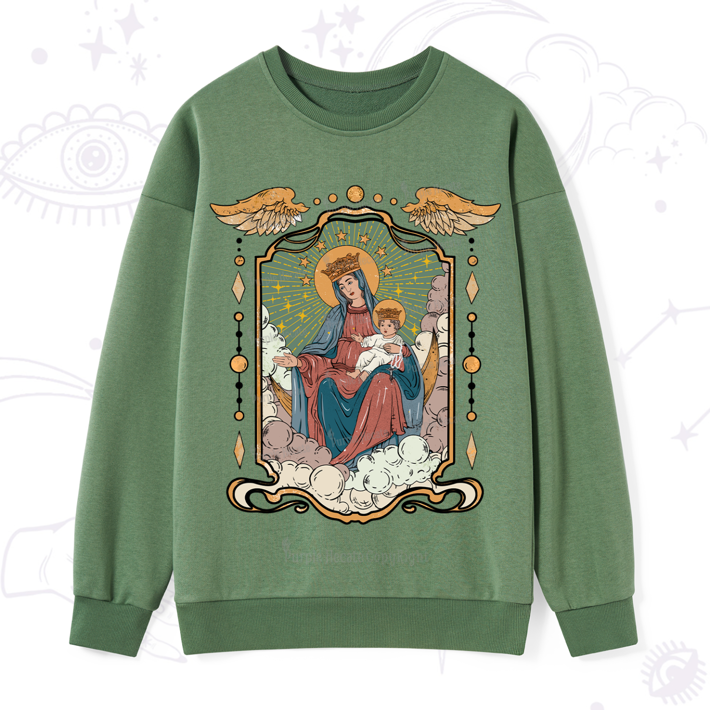 Purplehecate The Lady Of the Rosary Sweatshirt