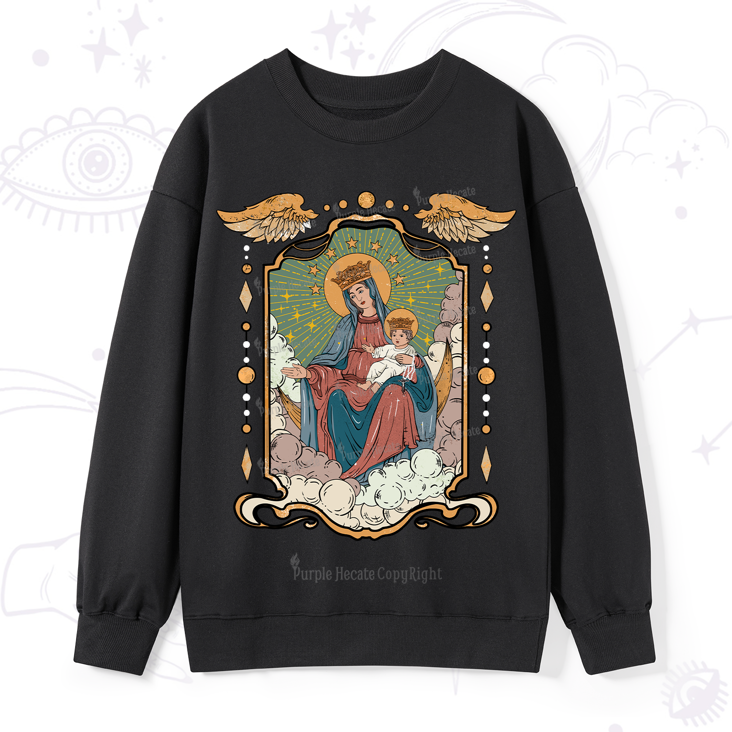 Purplehecate The Lady Of the Rosary Sweatshirt