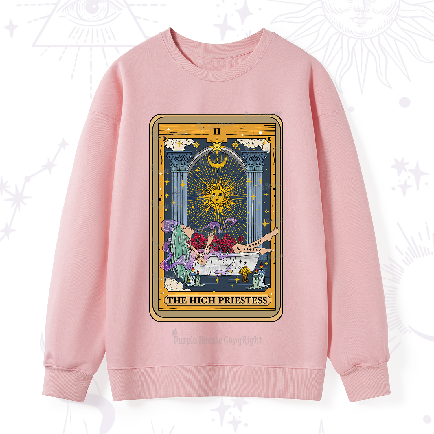 Purplehecate The High Priestess Tarot Card Sweatshirt