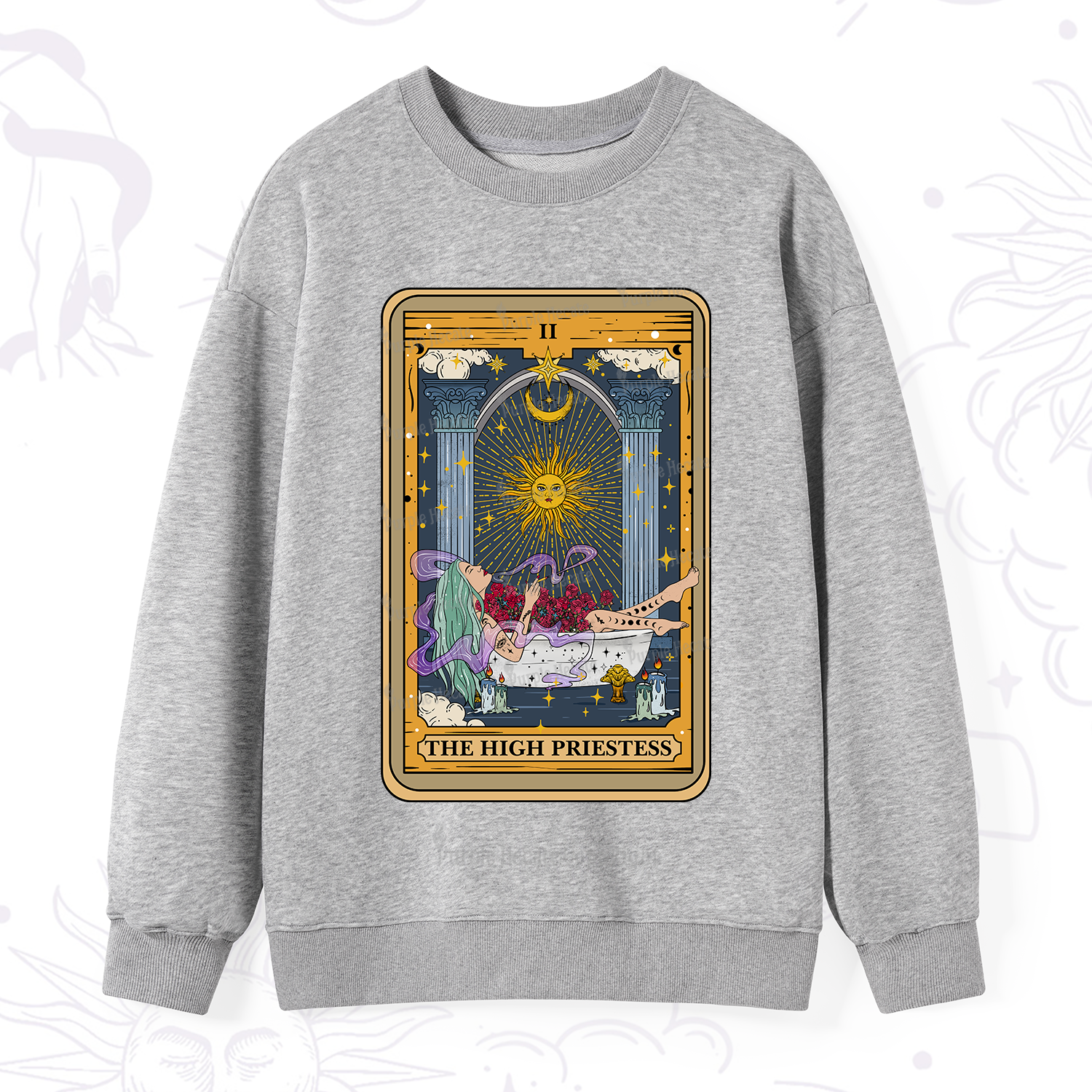 Purplehecate The High Priestess Tarot Card Sweatshirt