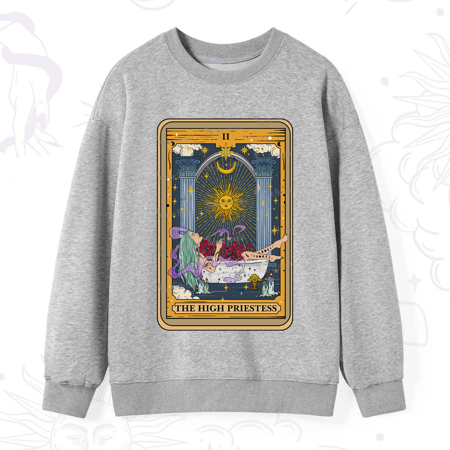 Purplehecate The High Priestess Tarot Card Sweatshirt