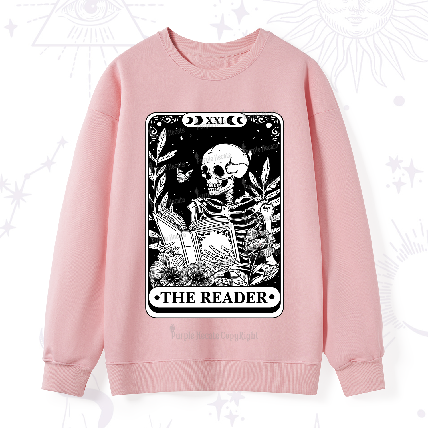 Purplehecate The Reader Tarot Card Sweatshirt