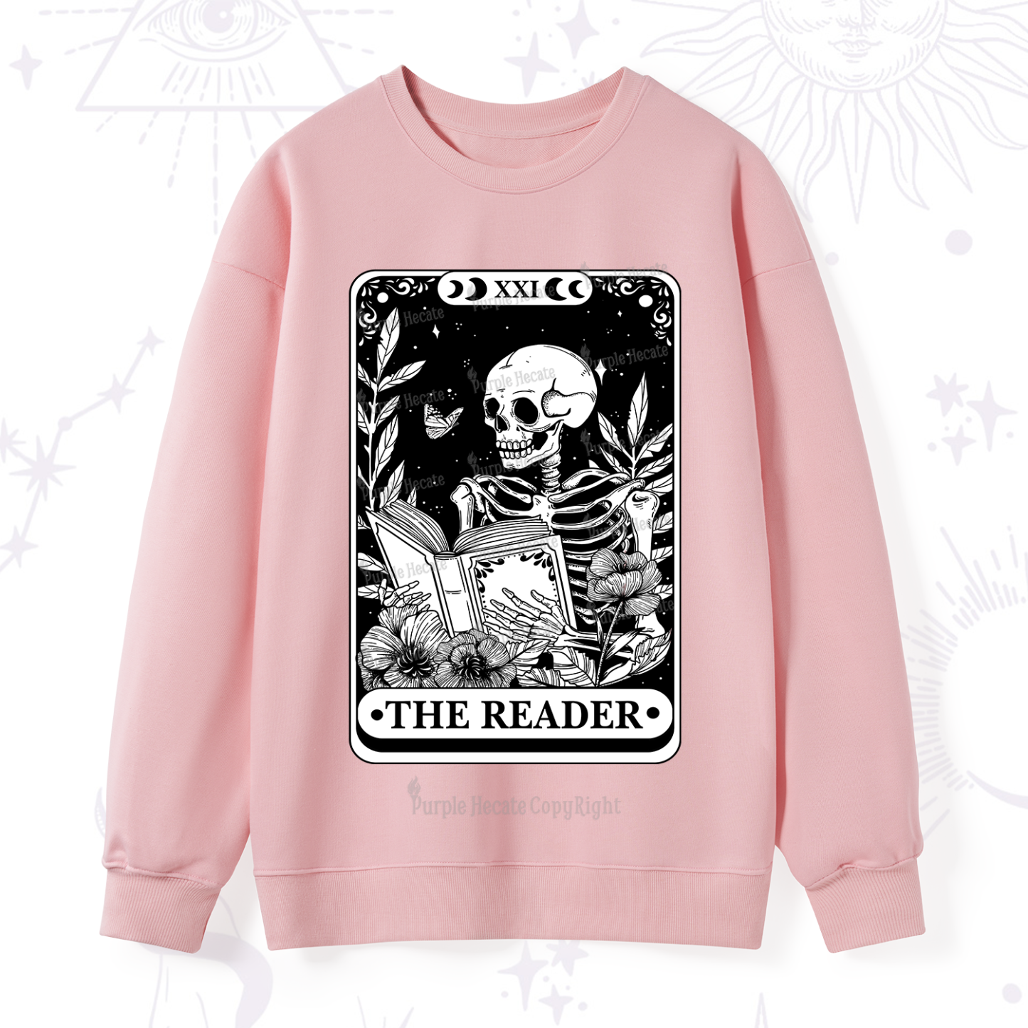 Purplehecate The Reader Tarot Card Sweatshirt