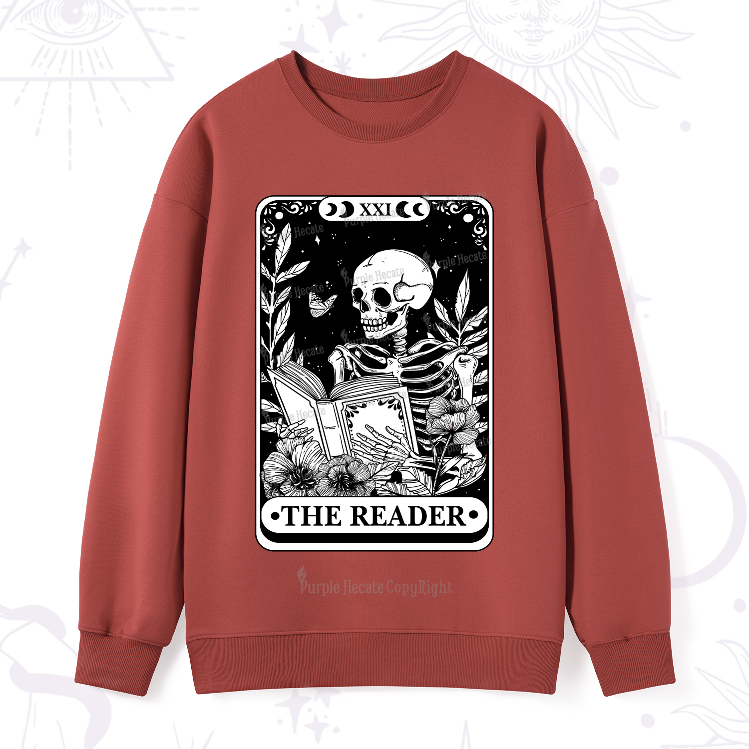 Purplehecate The Reader Tarot Card Sweatshirt