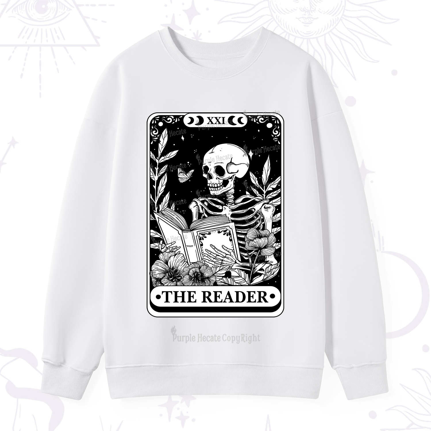 Purplehecate The Reader Tarot Card Sweatshirt