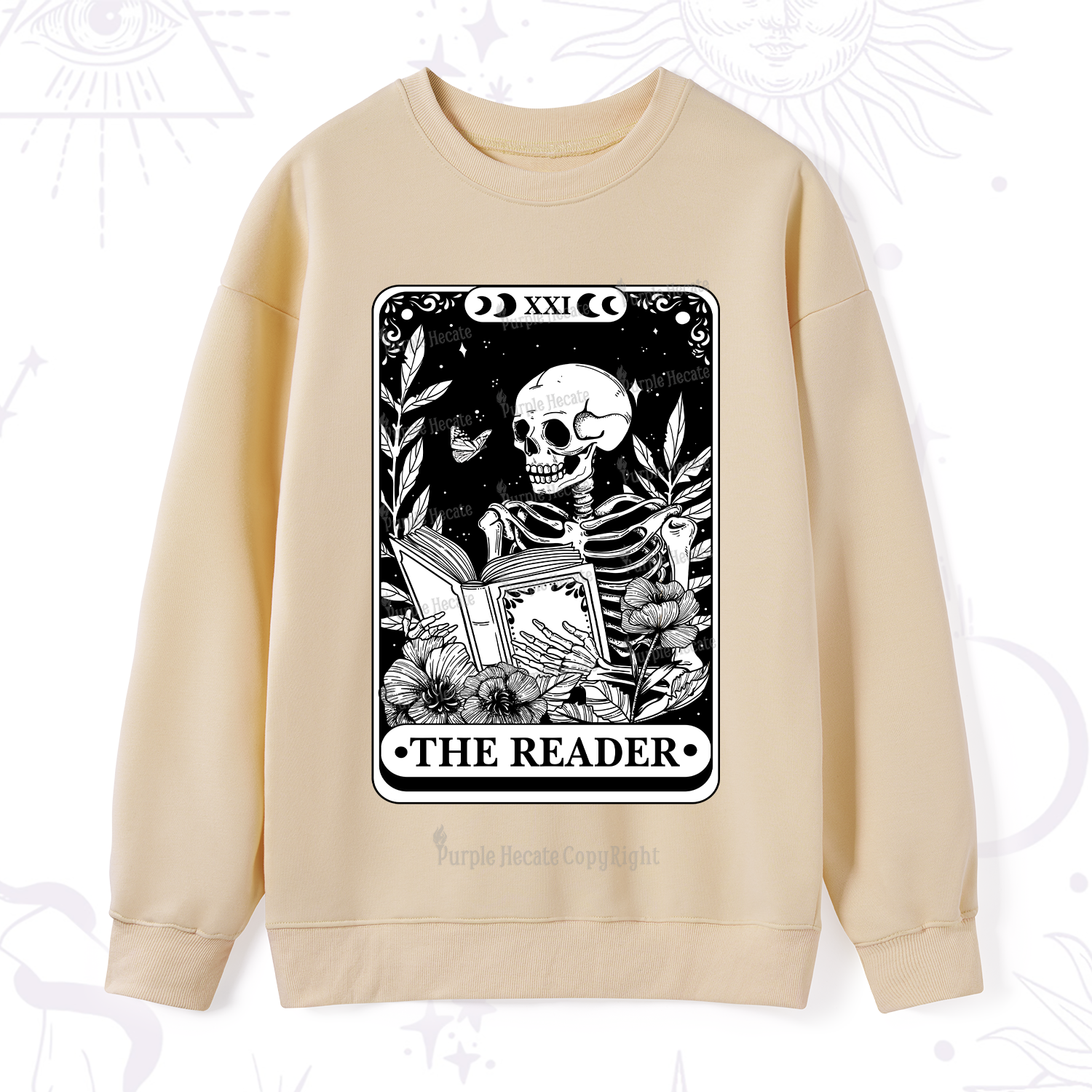 Purplehecate The Reader Tarot Card Sweatshirt